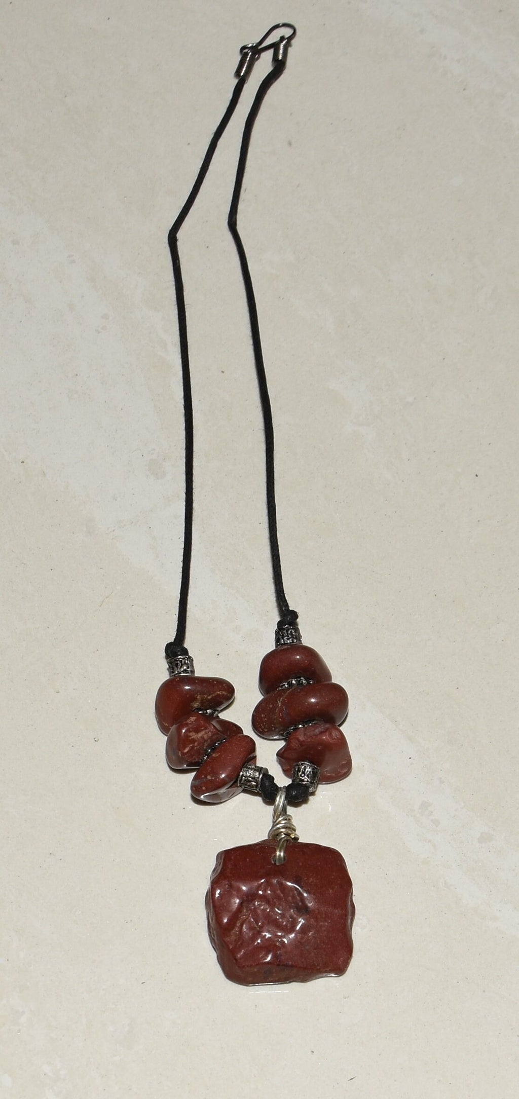 Red jasper necklace transmuting emotional, mental and physical pain,   7707