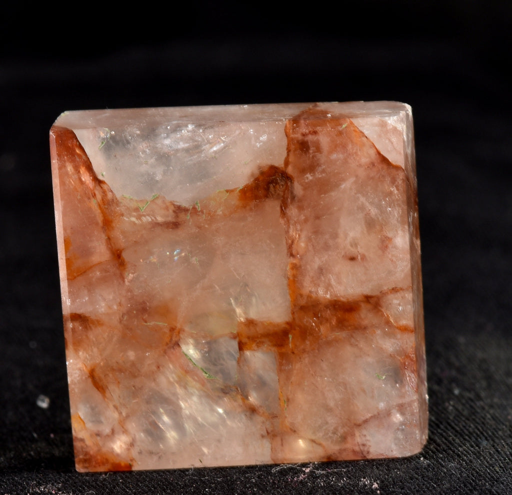 Himalayan red quartz agnitite  square  plate  supra mental manifestation  ''Himalayan wisdom'' for pocket/purse  6444