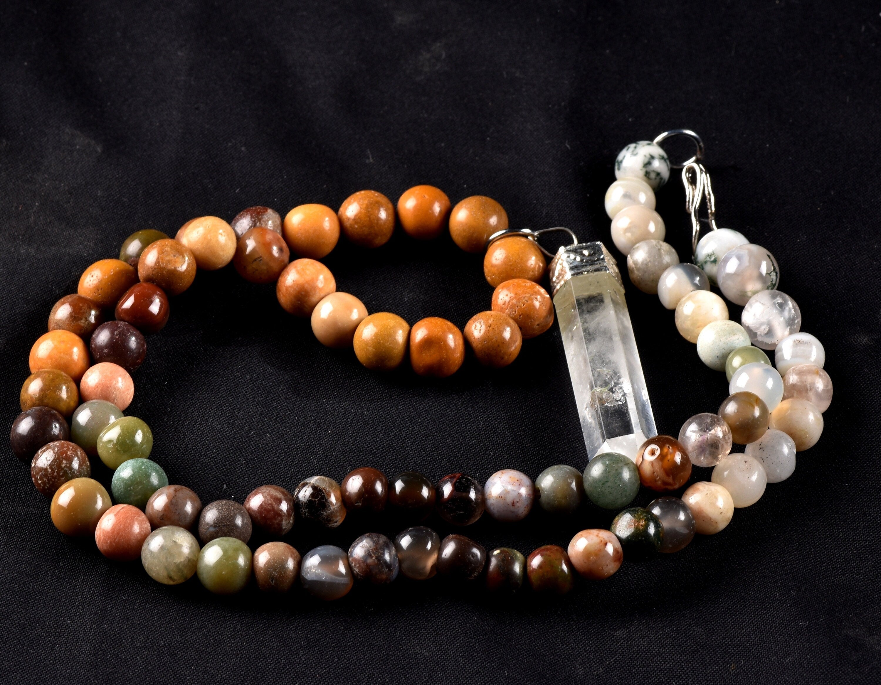 Red jasper green aventurian,golden healer  necklace with satyaloka satyamani pendant, transmuting emotional, mental and physical pain #6617