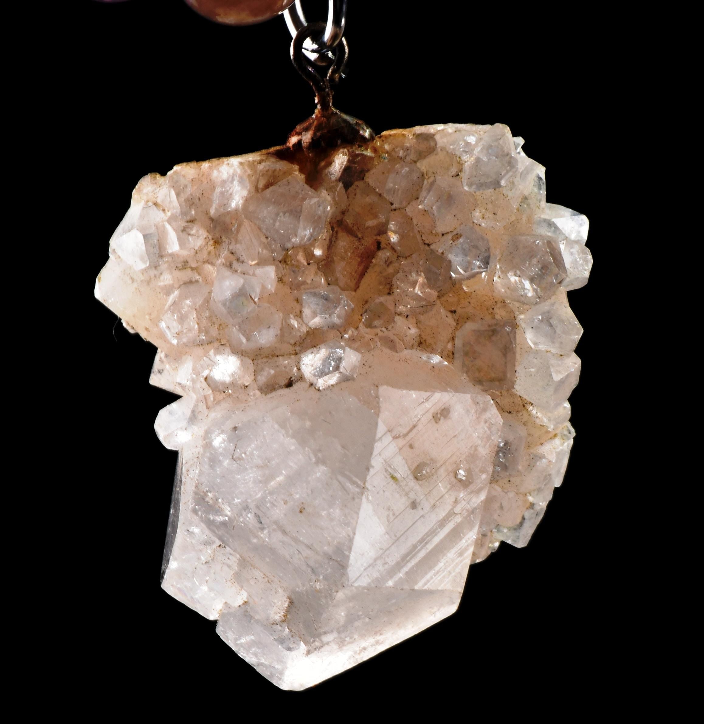 Super seven melody stone necklace  with apophyllite pendant  psychic abilities spiritual elevation 6920