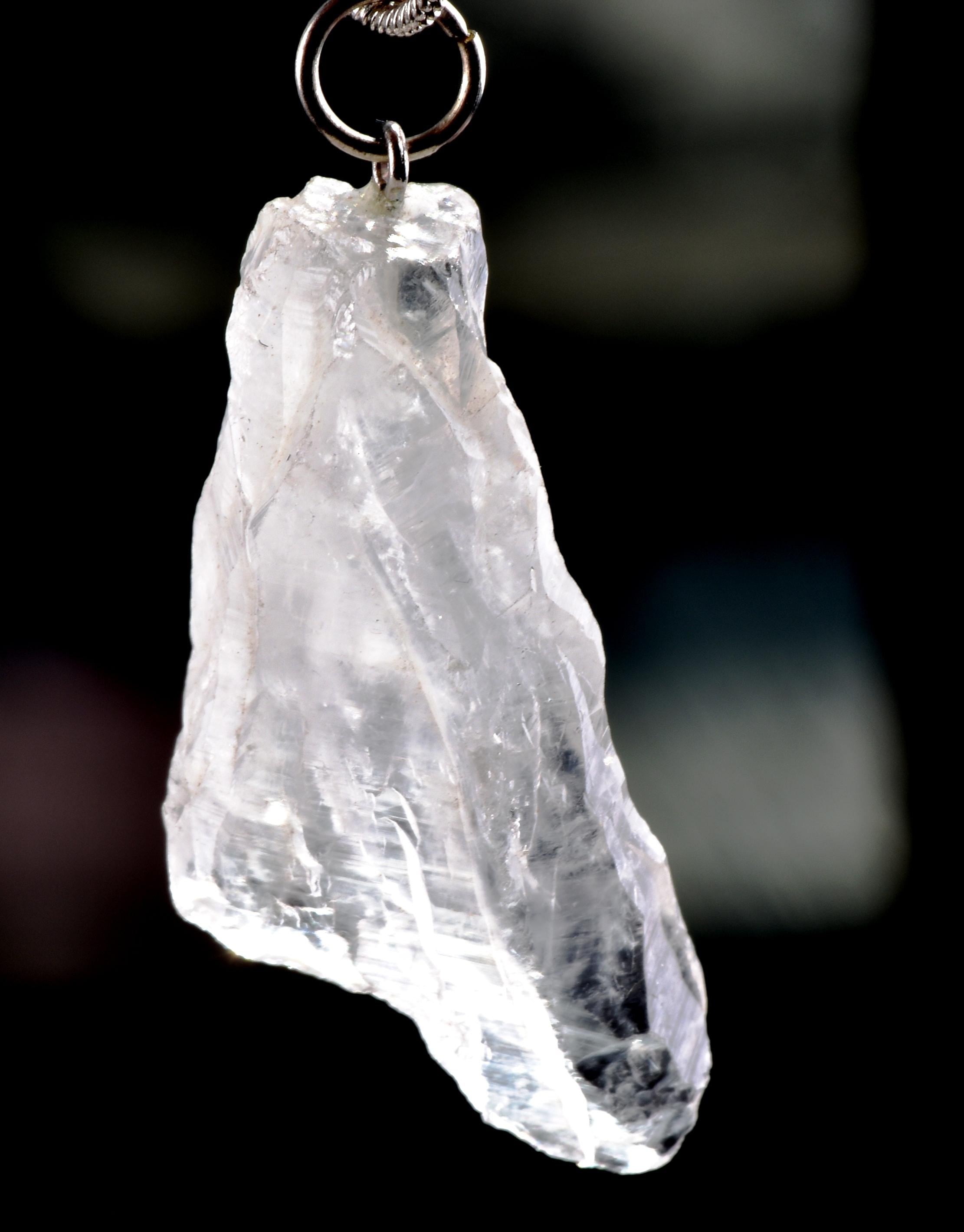 Satyaloka   quartz  pendant with chain  High frequency synergy 12 crystal ''sat-chit -ananda  #6900