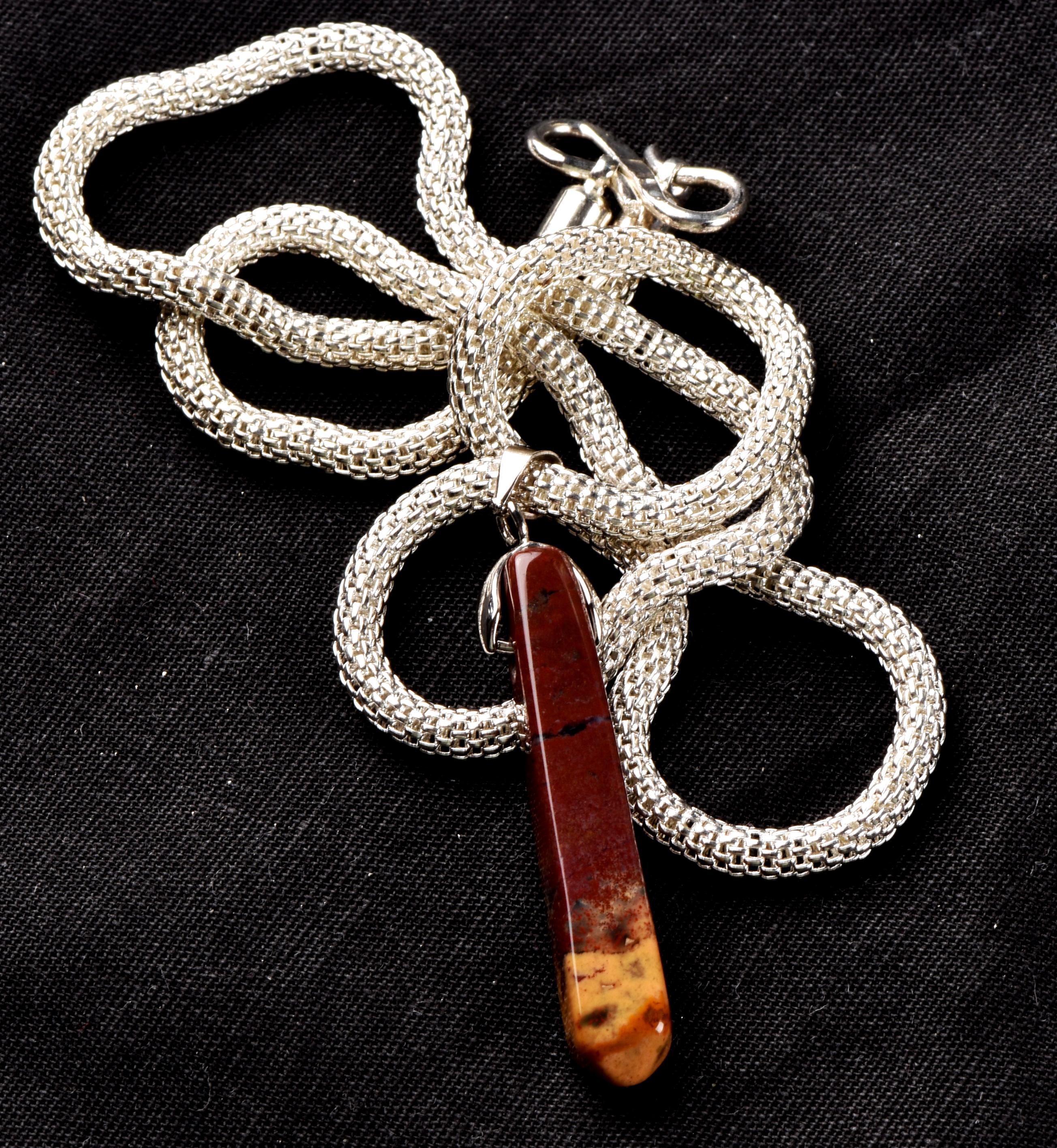 fancy jasper pendant +chain  balances yin/yang energies. This is helpful in many areas of life and can bring healing, peace, and ease. 6904