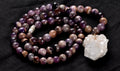 Super seven melody stone necklace  with apophyllite pendant  psychic abilities spiritual elevation 6920