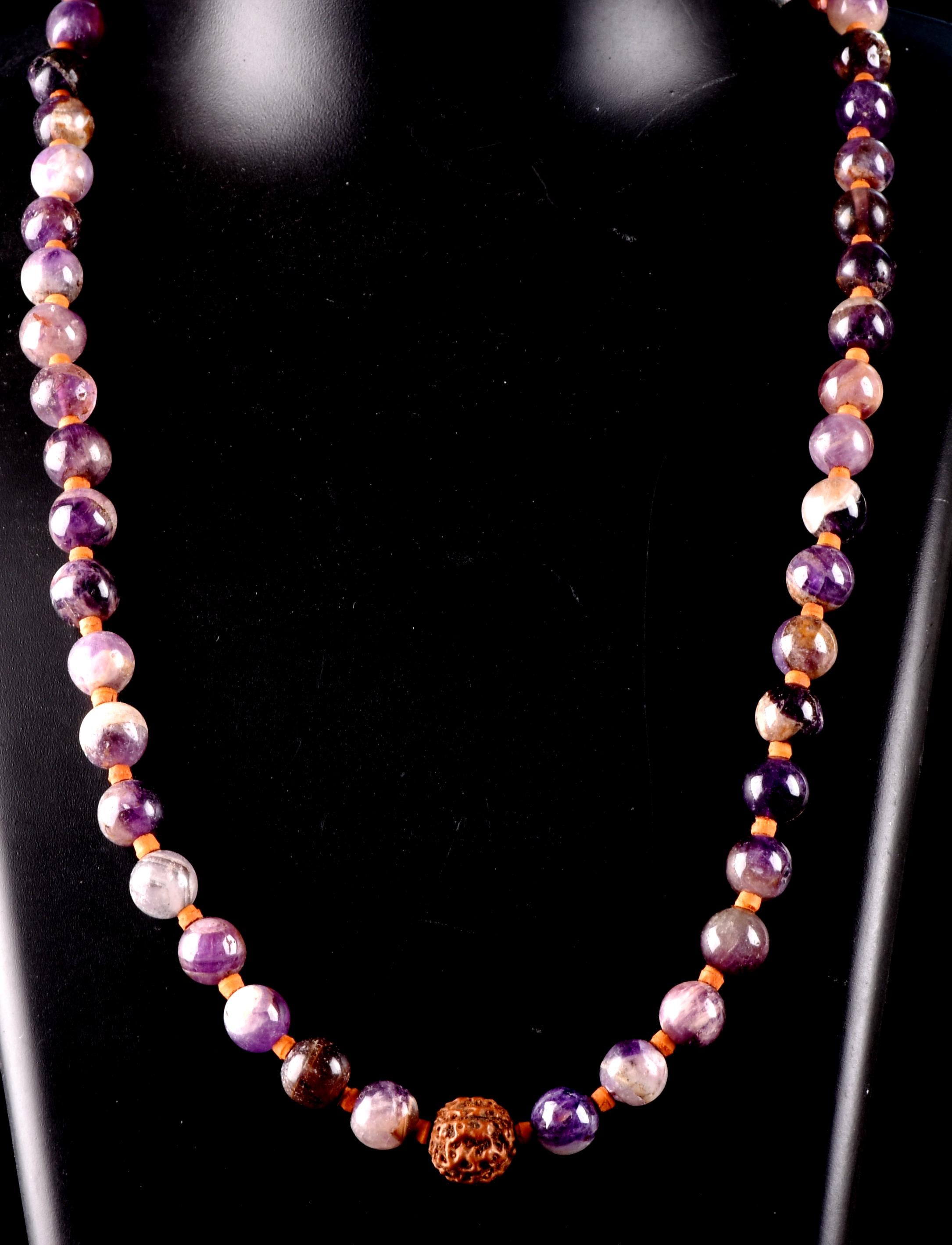 Super seven melody stone necklace  with rudraksha  psychic abilities spiritual elevation #7026