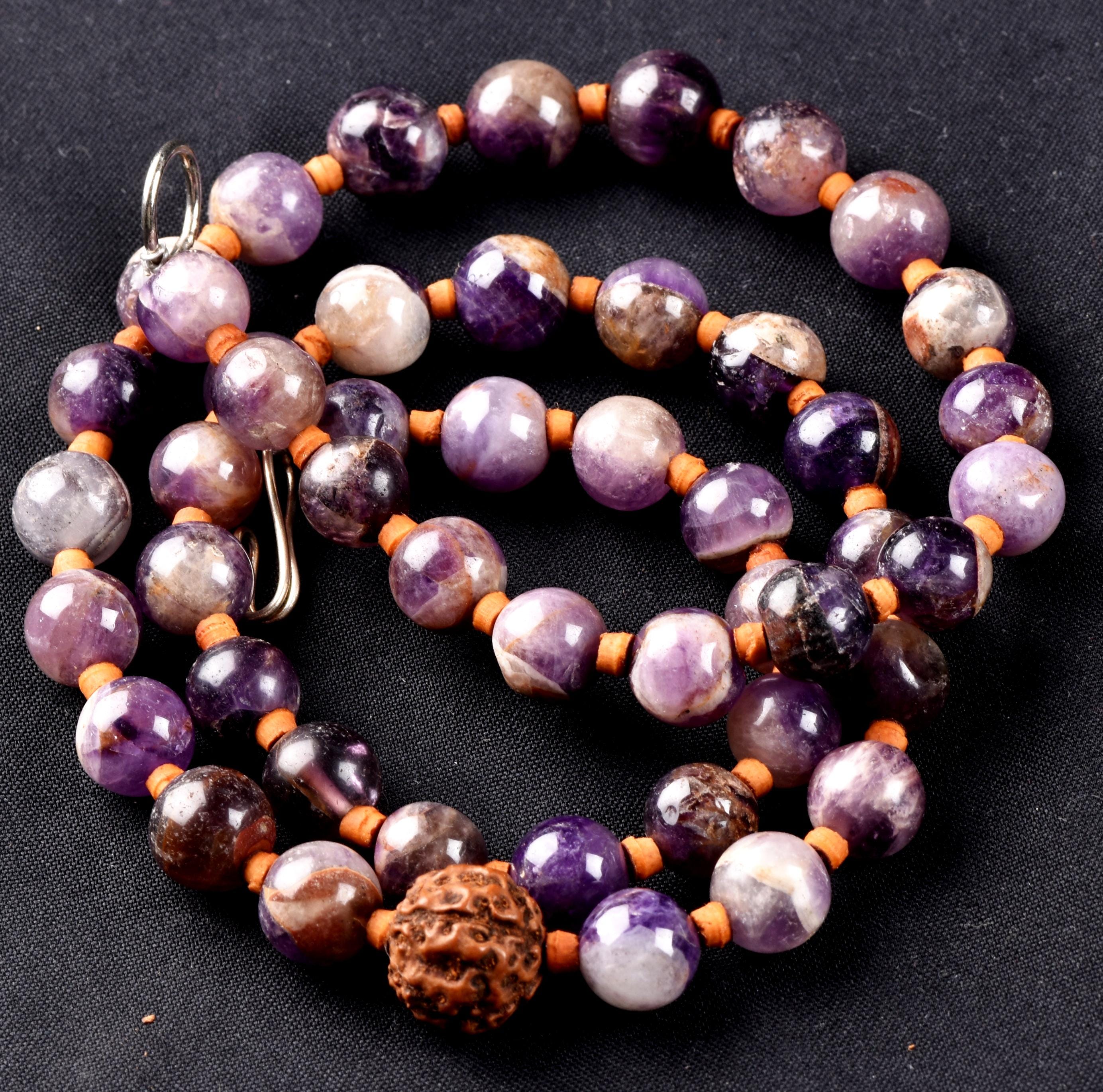Super seven melody stone necklace  with rudraksha  psychic abilities spiritual elevation #7026