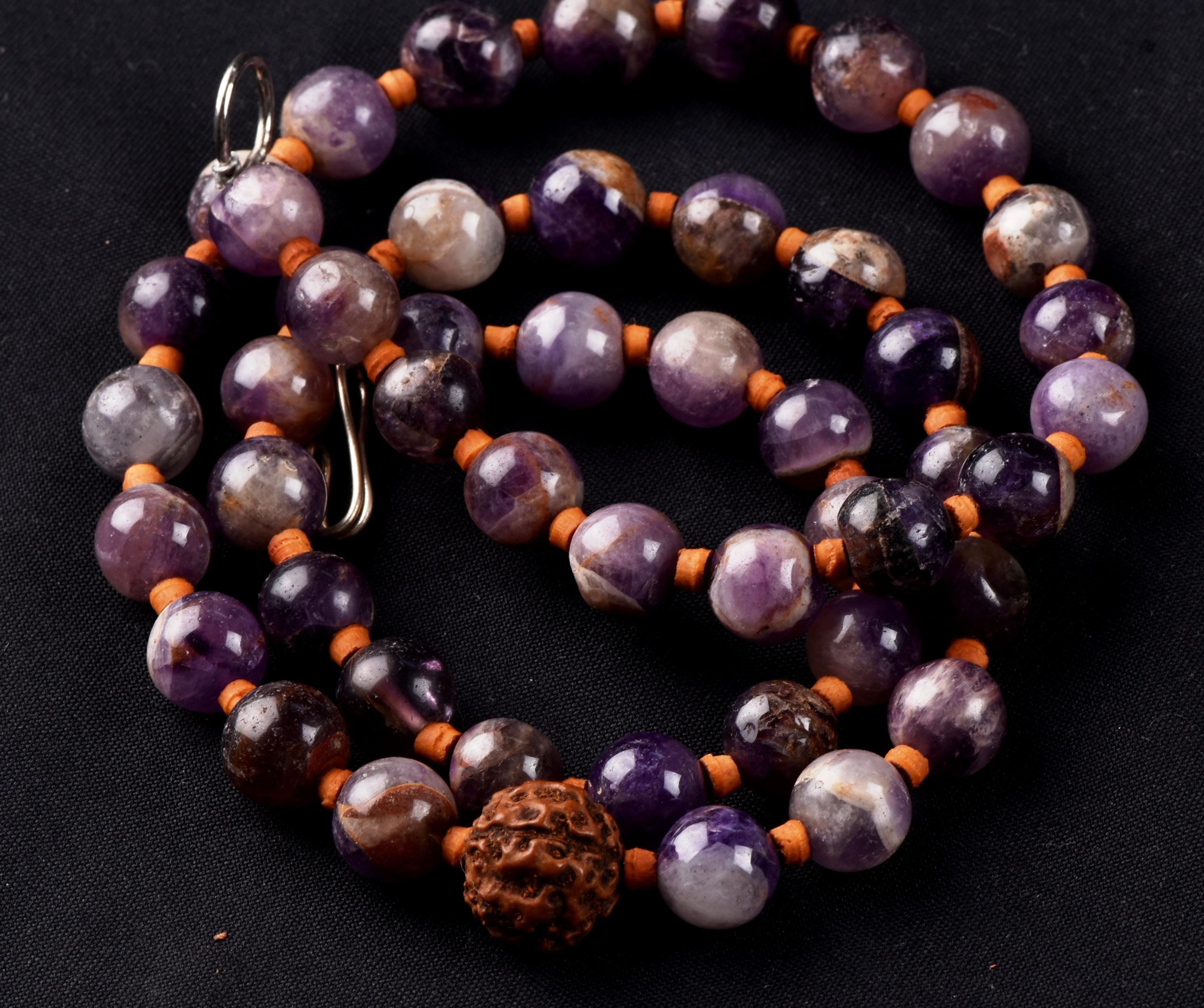 Super seven melody stone necklace  with rudraksha  psychic abilities spiritual elevation #7026