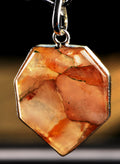 Himalayan red  agnitite  quartz  plate  pendant  supra mental manifestation  ''Himalayan wisdom''  7067