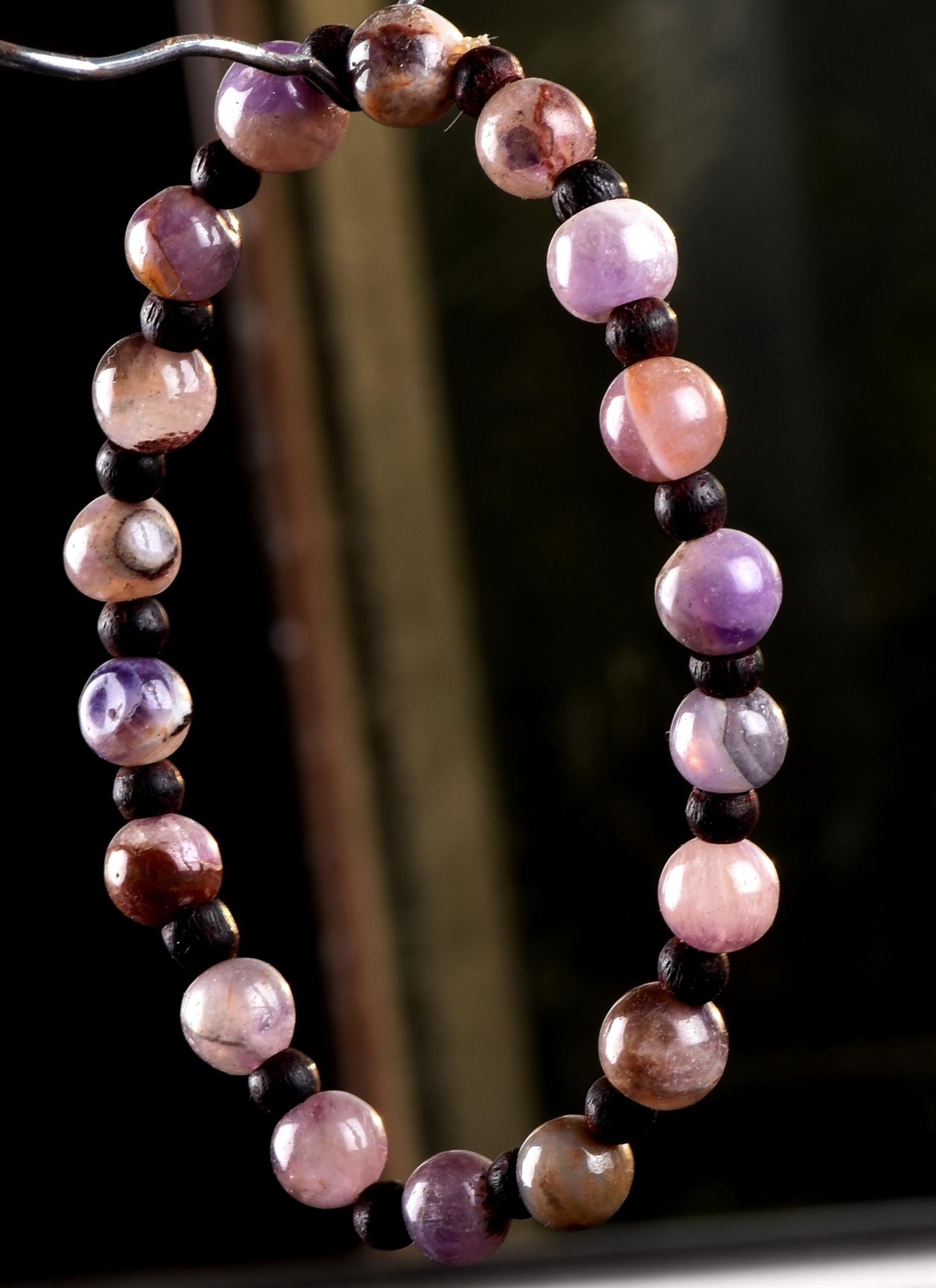 Super seven 7 melody stone bracelet with red sandalwood   Purifies, balances and energizes all of the Chakras and Auric bodies 7072