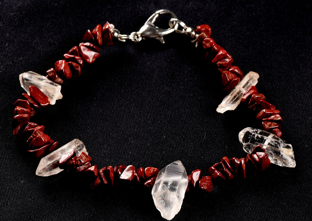 Red jasper with Himalayan tiny points bracelet  transmuting emotional, mental and physical pain #7074
