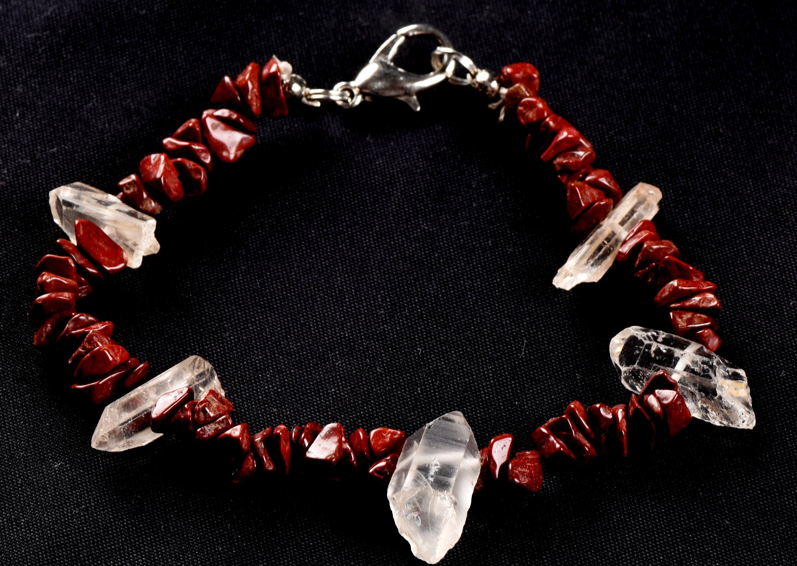 Red jasper with Himalayan tiny points bracelet  transmuting emotional, mental and physical pain #7074