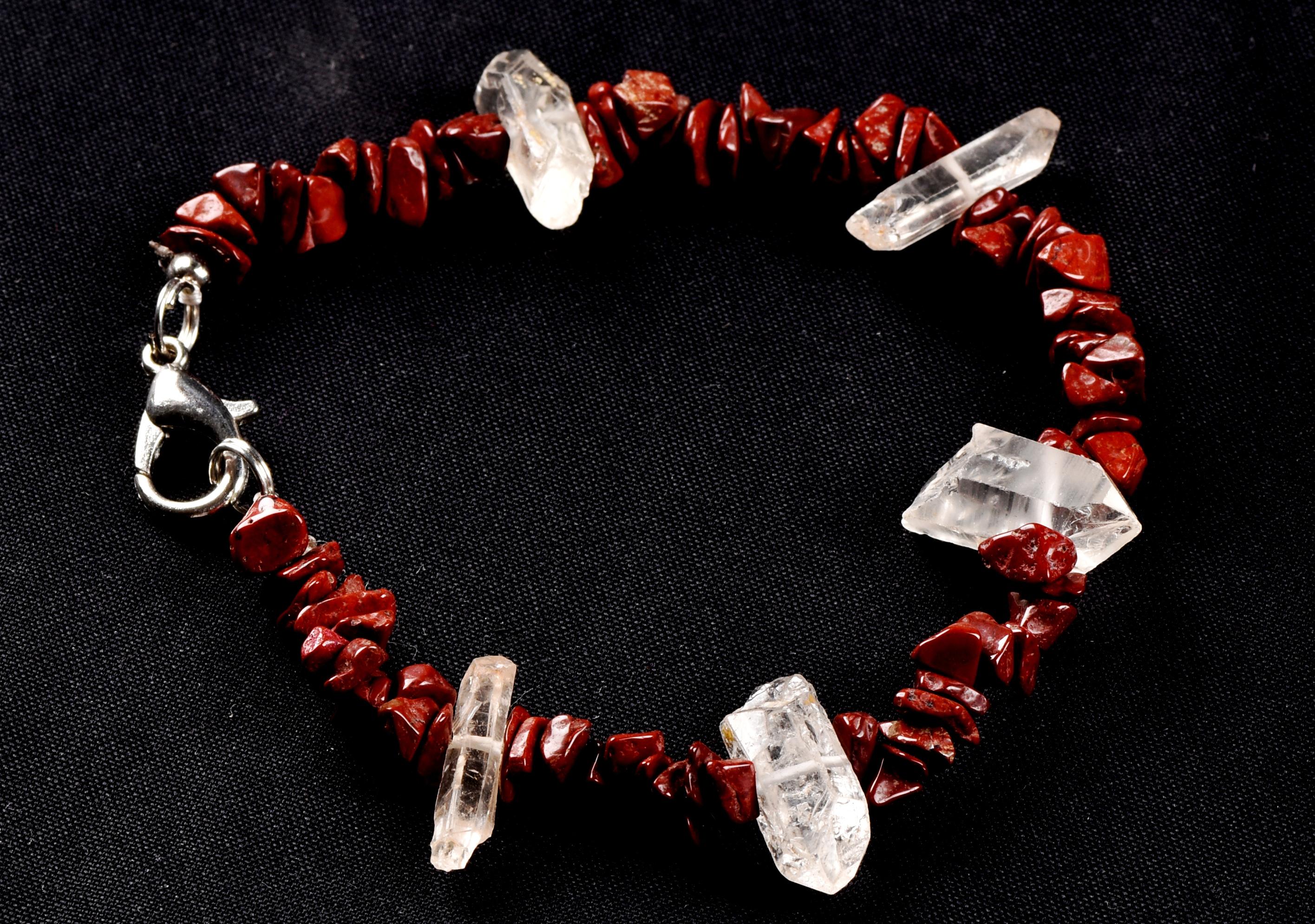 Red jasper with Himalayan tiny points bracelet  transmuting emotional, mental and physical pain #7074