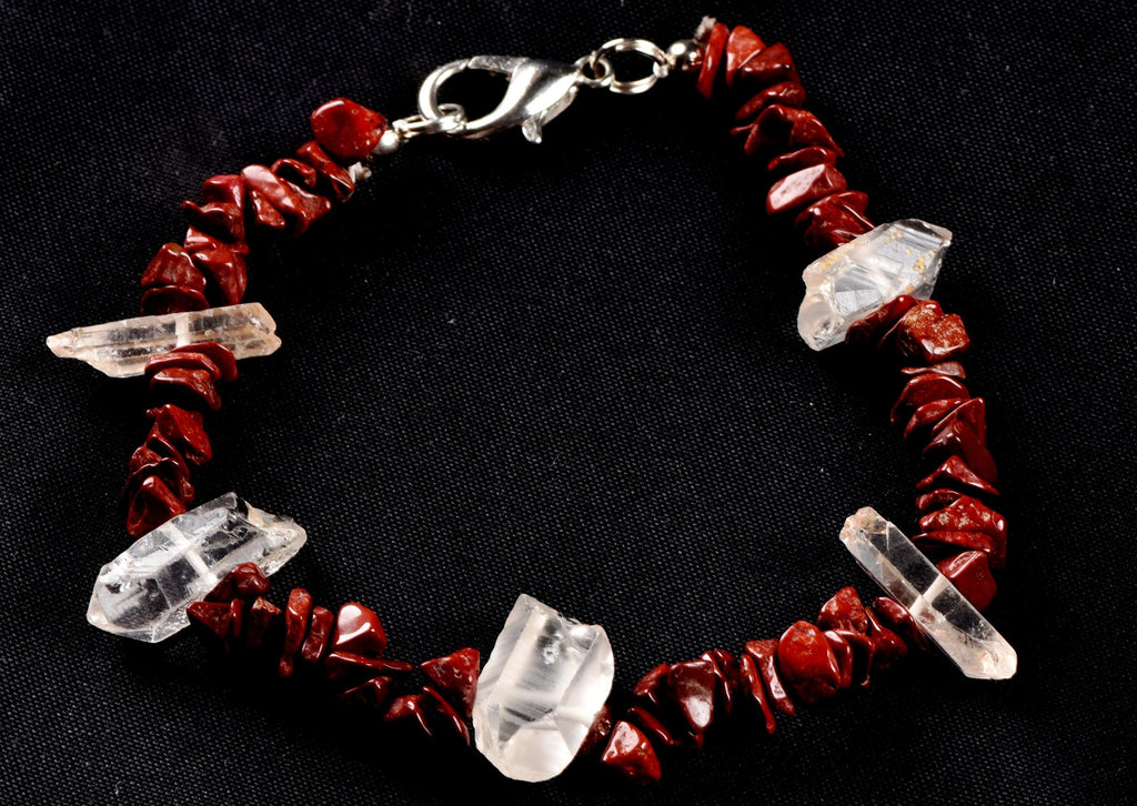Red jasper with Himalayan tiny points bracelet  transmuting emotional, mental and physical pain #7074