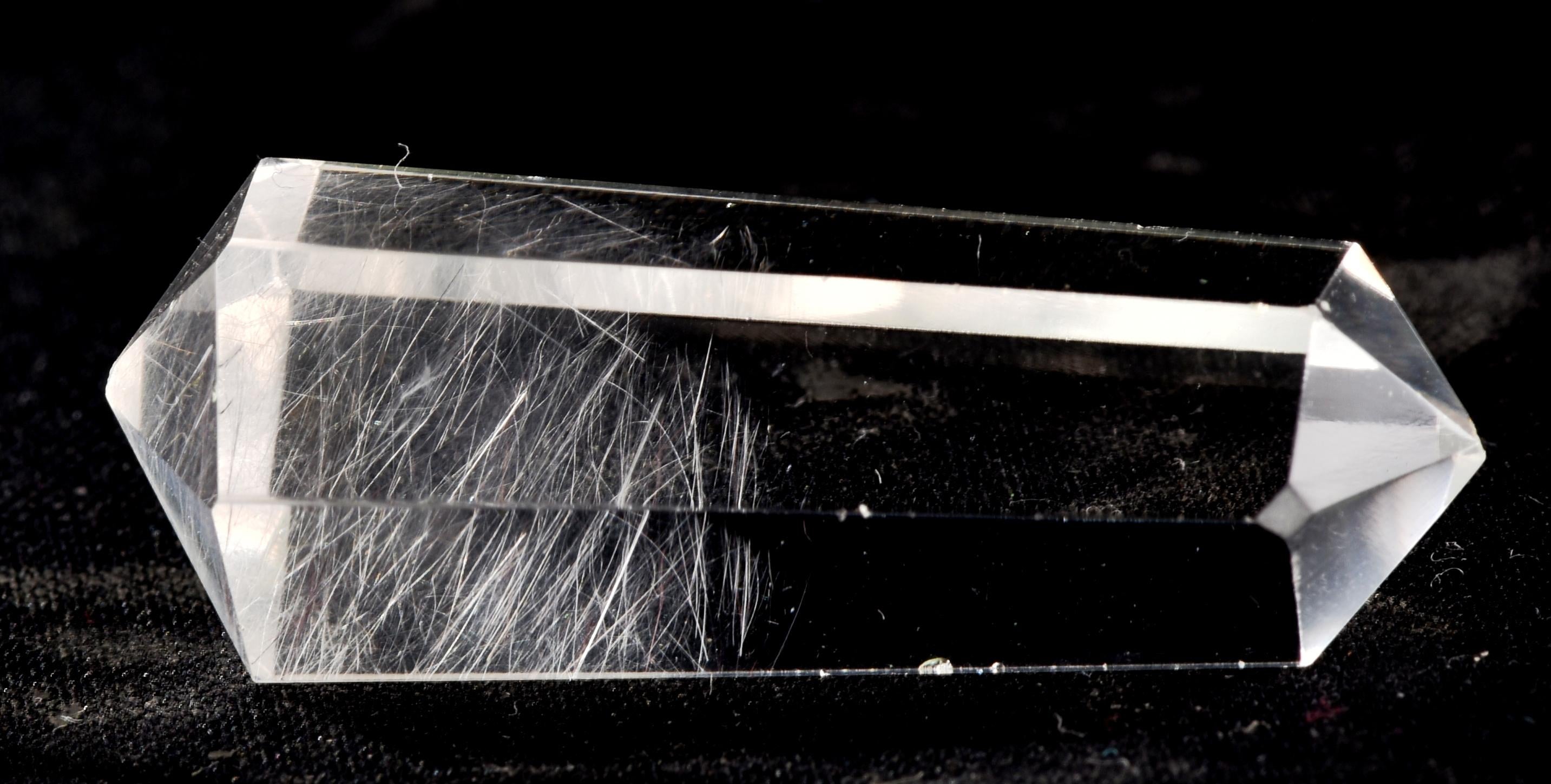 Satyaloka  quartz  double terminated silver rutile '' 6 sided'' High frequency synergy 12 crystal ''sat-chit -ananda. 7131