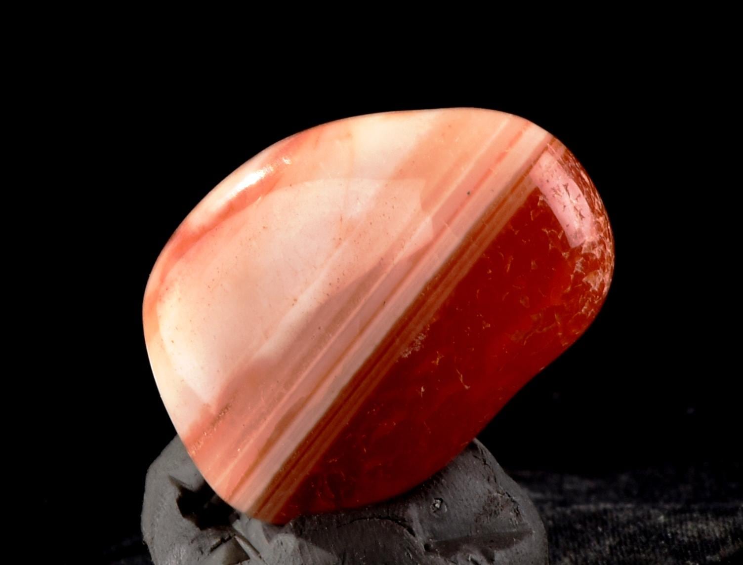 Rare Mystic Sulemani  pink Carnelian natural  ''evil eye'' stone # 7132