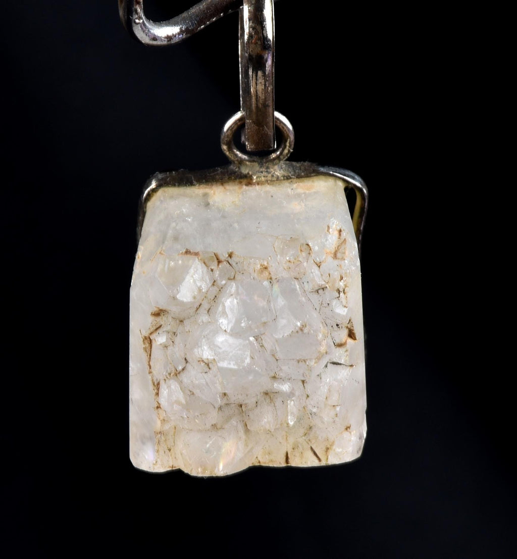 Beautiful ANANDALITE,Rainbow quartz,multi flash  pendant natural crystal from India. 7147