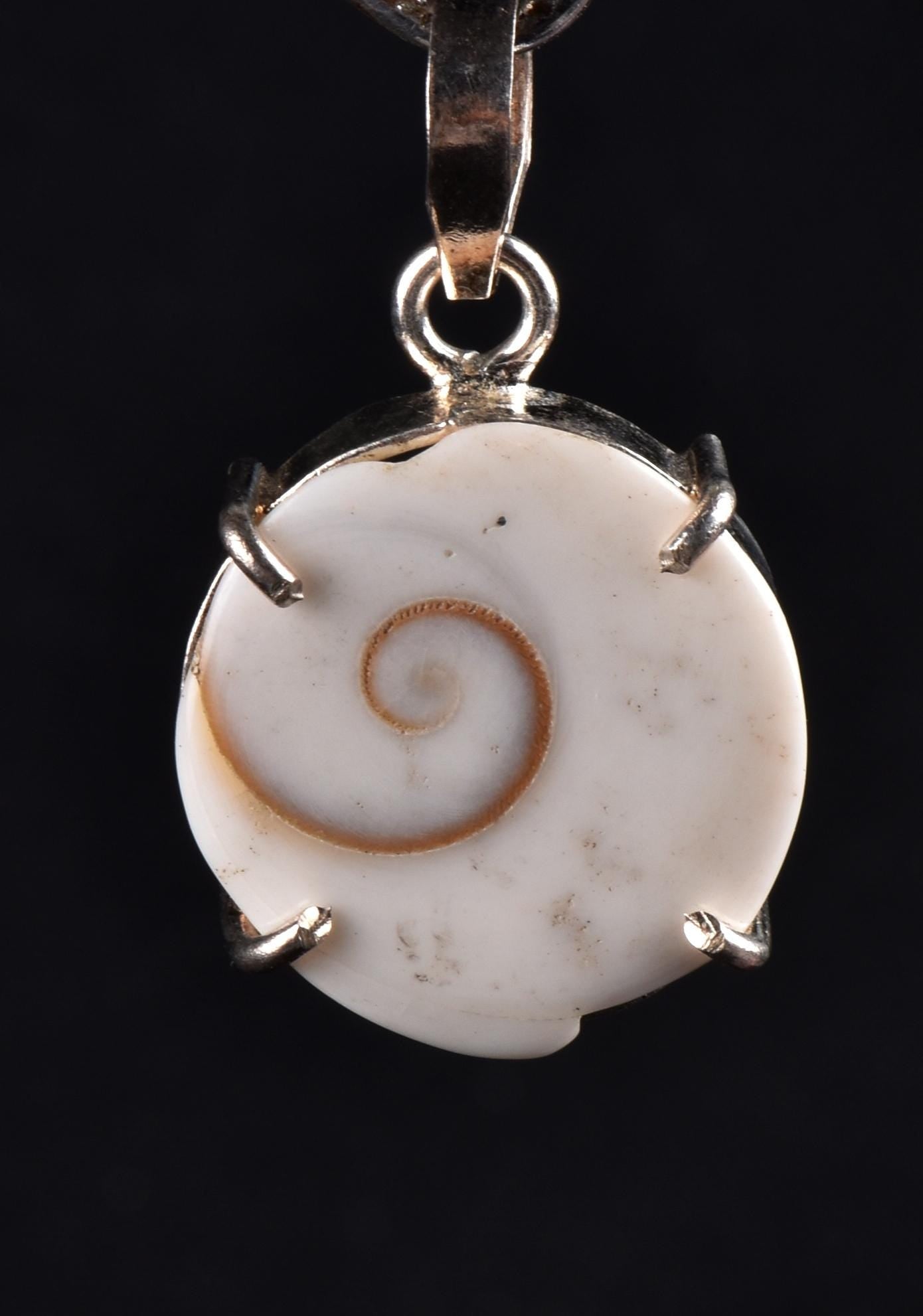 gomati chakra ''shivas third eye'' sterling silver  pendant  #7951