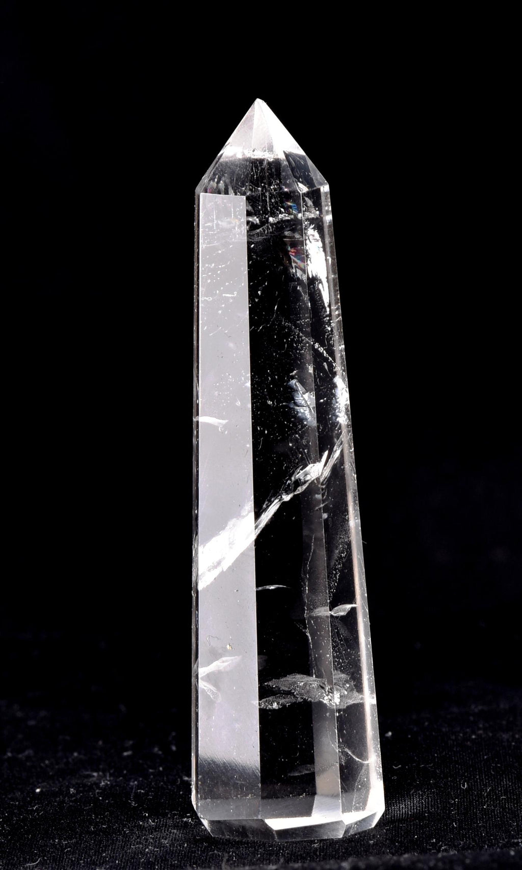 Satyaloka  quartz  8 sided obelisk rainbow  wand  High frequency synergy 12 crystal #7099