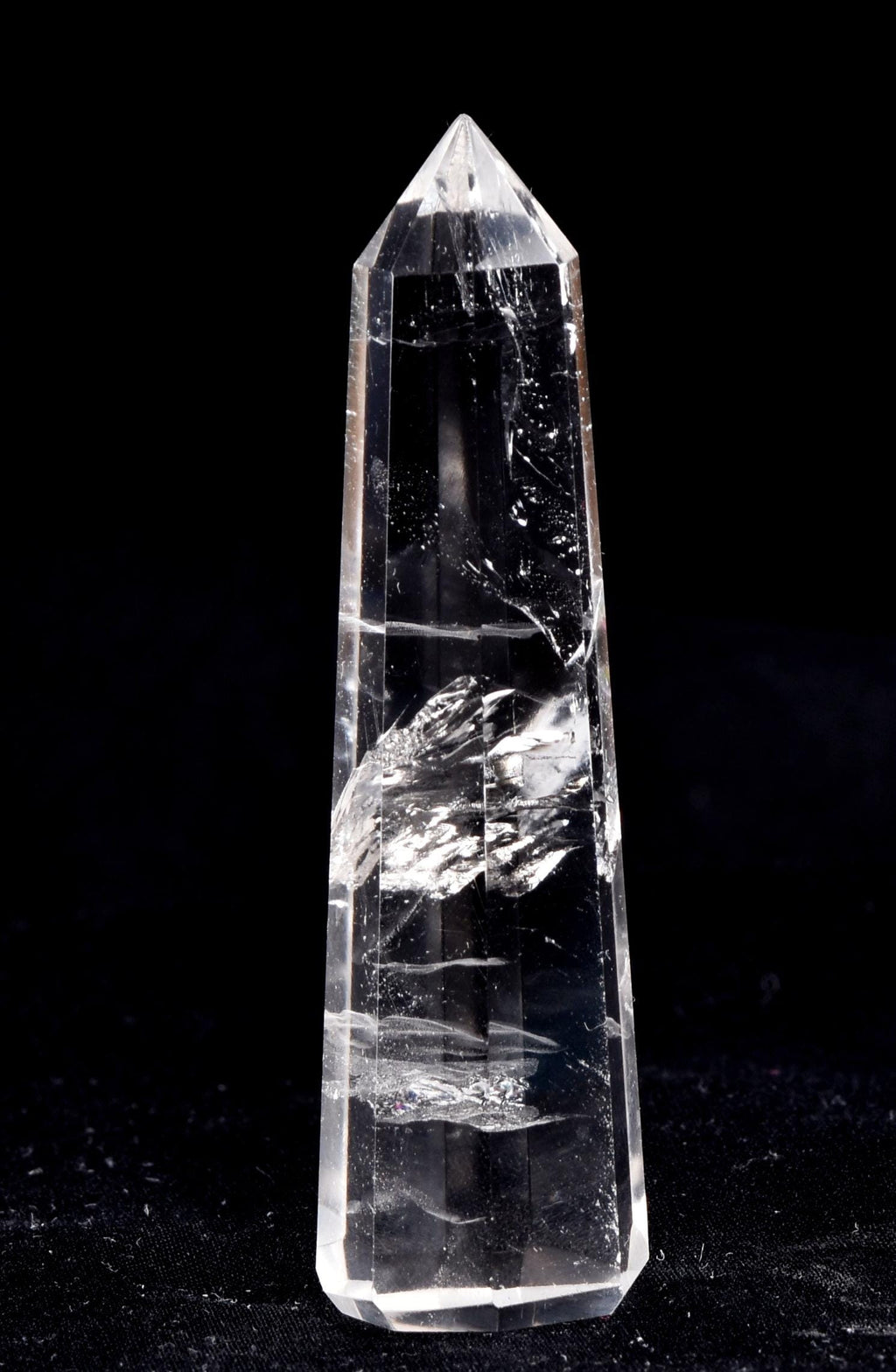 Satyaloka  quartz  8 sided obelisk rainbow  wand  High frequency synergy 12 crystal #7099