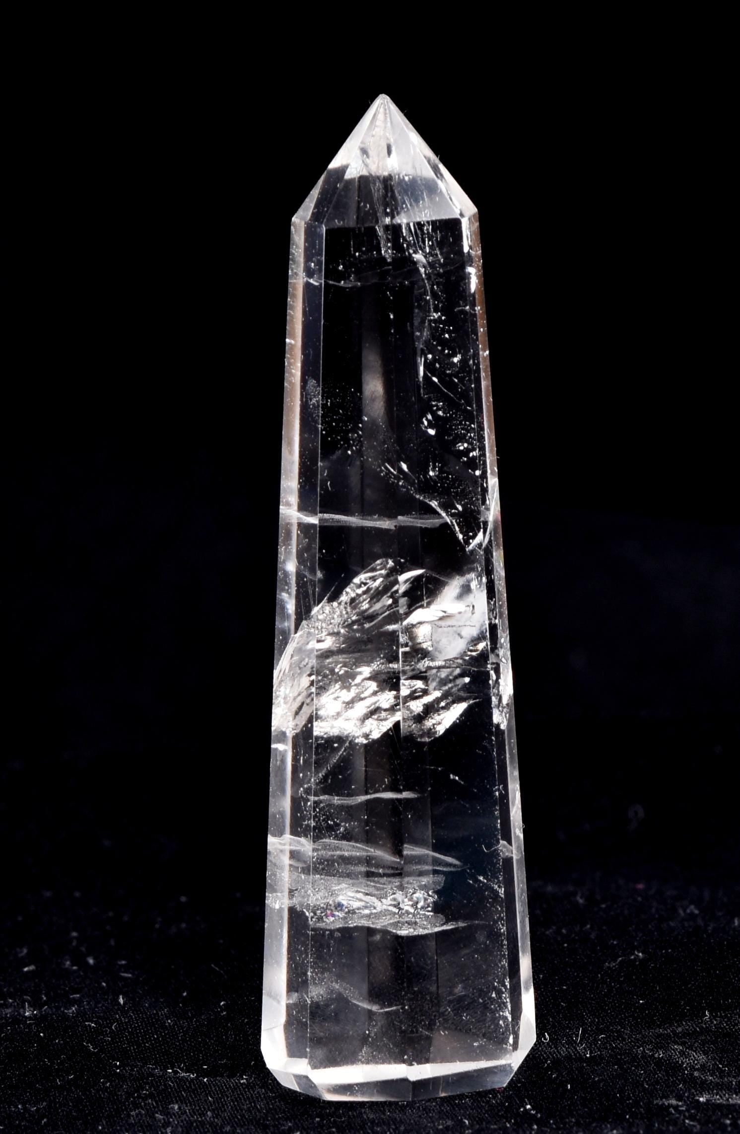 Satyaloka  quartz  8 sided obelisk rainbow  wand  High frequency synergy 12 crystal #7099