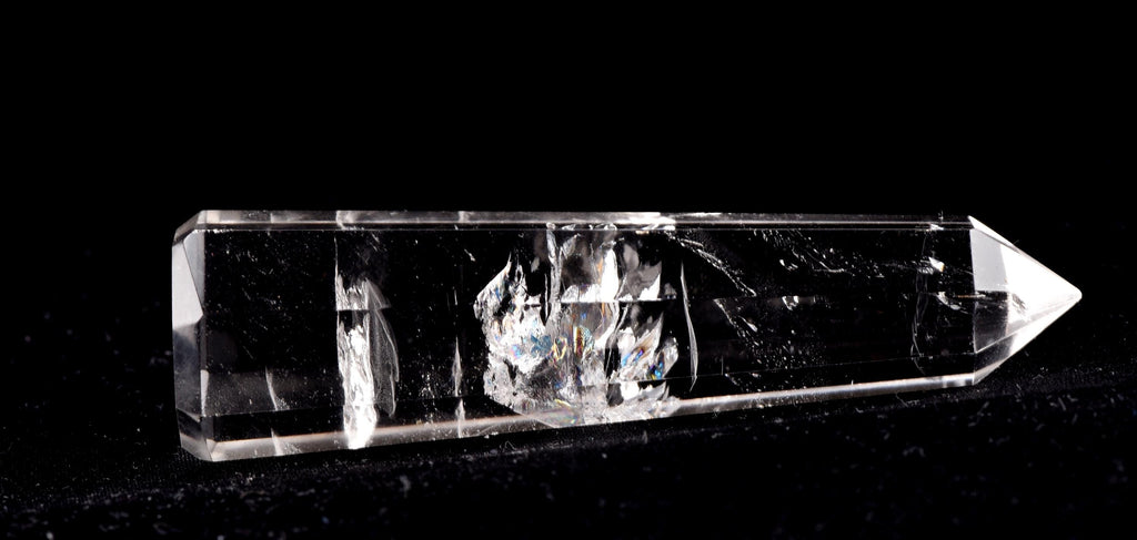 Satyaloka  quartz  8 sided obelisk rainbow  wand  High frequency synergy 12 crystal #7099