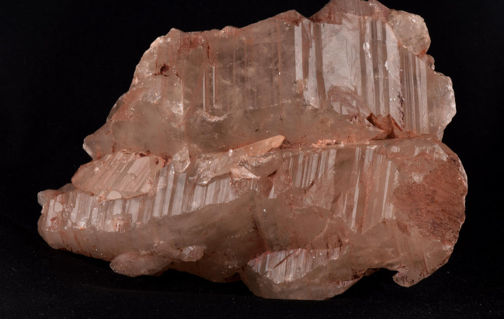 Himalayan golden pink Scalar ice quartz ,rainbows, deep striated  gwindel ,gateways multi termination ,Nirvana,hematite coated #7202