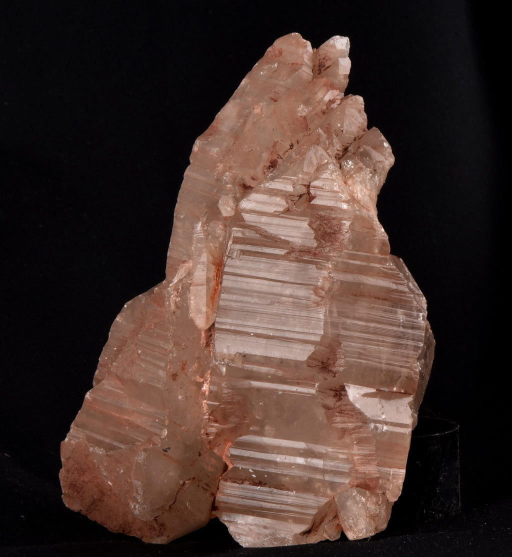 Himalayan golden pink Scalar ice quartz ,rainbows, deep striated  gwindel ,gateways multi termination ,Nirvana,hematite coated #7202