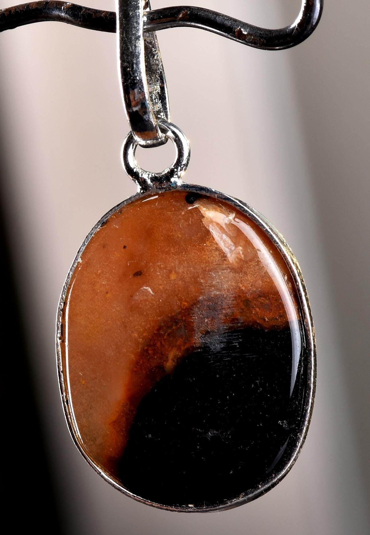 Rare Mystic  Sulemani soloman stone  natural  yin yang  pendant #7070