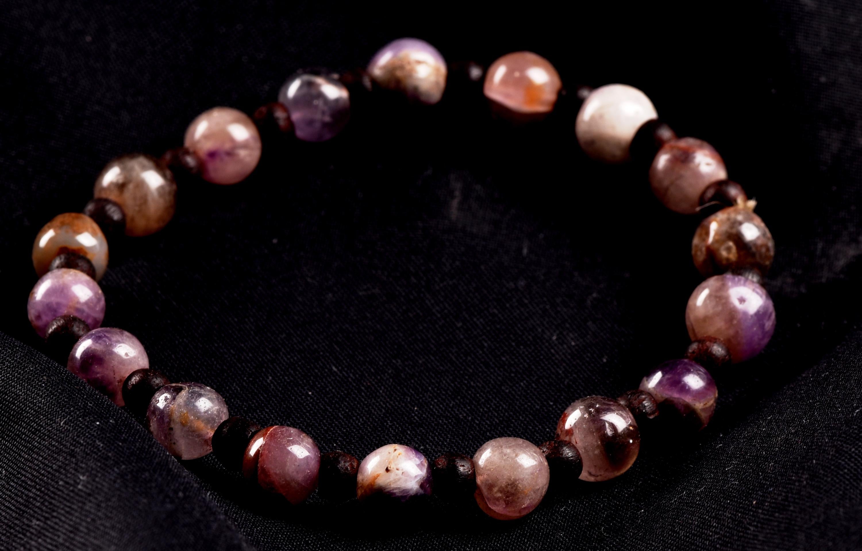 Super seven 7 melody stone bracelet with red sandalwood   Purifies, balances and energizes all of the Chakras and Auric bodies 7072