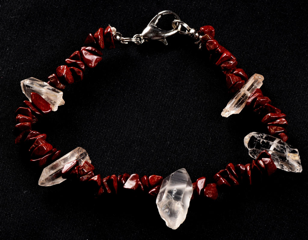Red jasper with Himalayan tiny points bracelet  transmuting emotional, mental and physical pain #7074