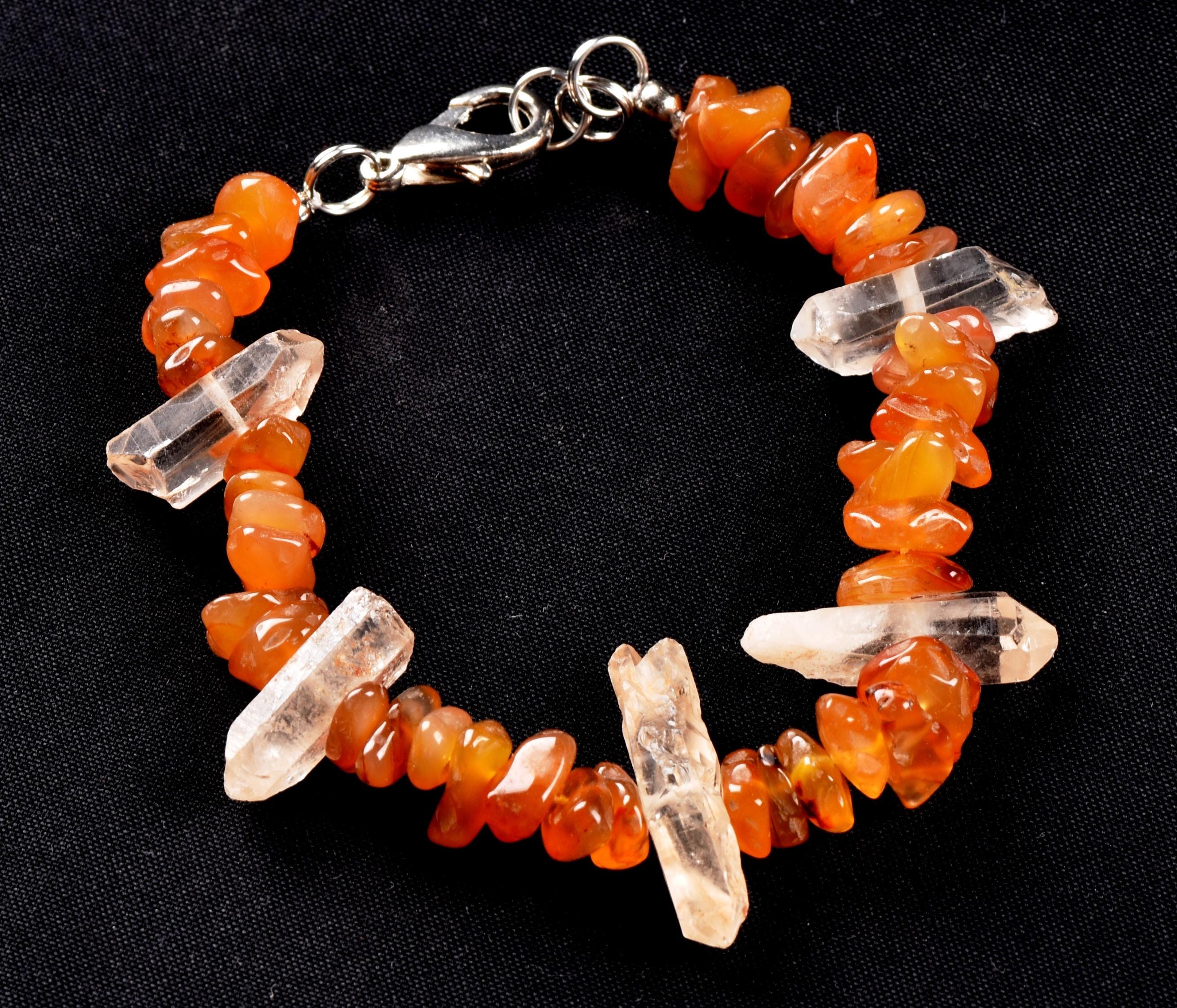 Rare mystical  carnelian  Sulemani  with  Himalayan tiny points shaman protection good luck bracelet # 7075