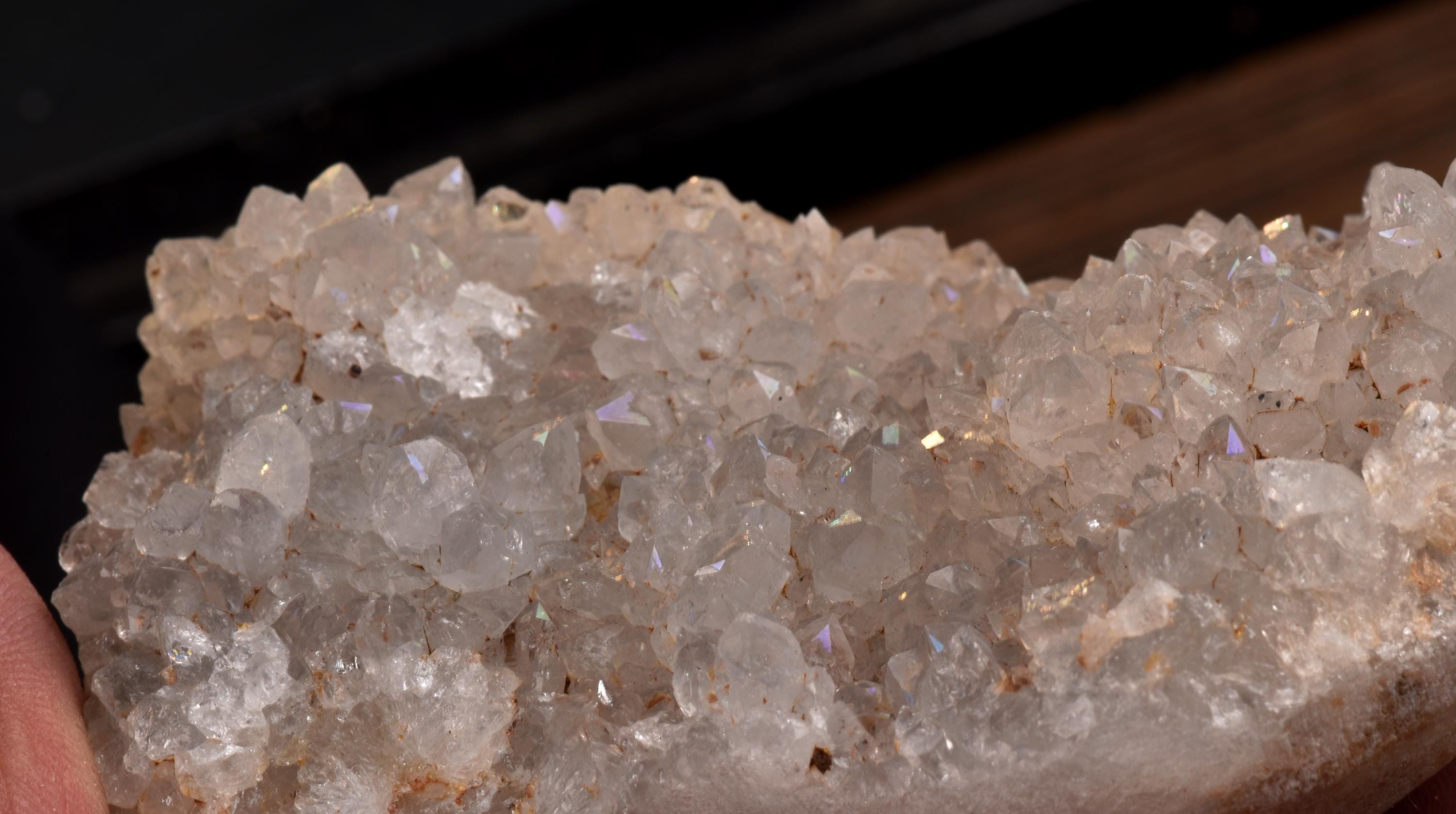 Beautiful Anandalite / irridecence Rainbow quartz, Aurora Quartz  multi flash  natural crystal # 7217