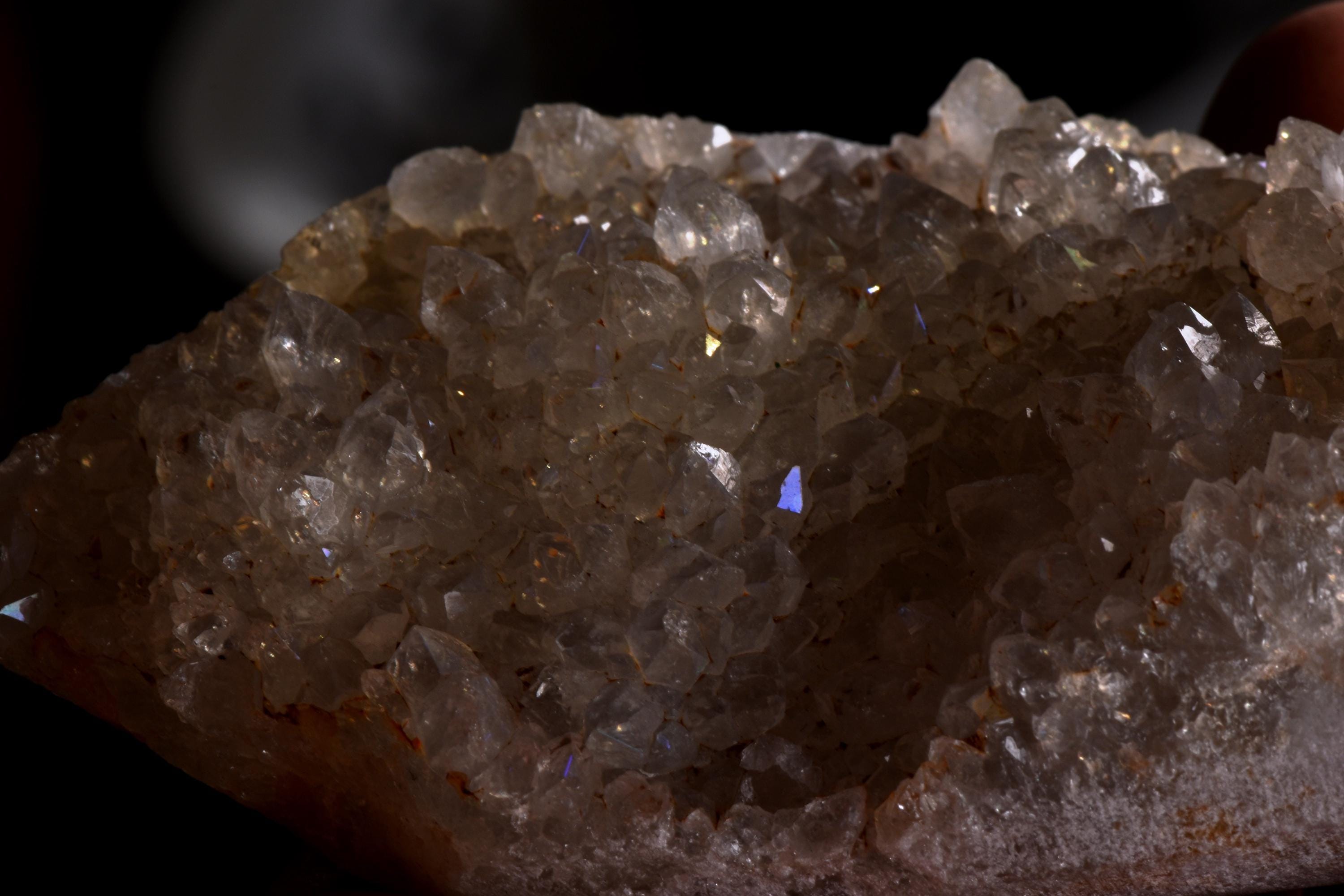Beautiful Anandalite / irridecence Rainbow quartz, Aurora Quartz  multi flash  natural crystal # 7217