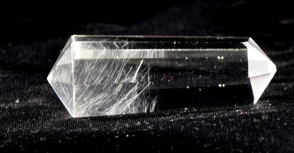 Satyaloka  quartz  double terminated silver rutile '' 6 sided'' High frequency synergy 12 crystal ''sat-chit -ananda. 7131
