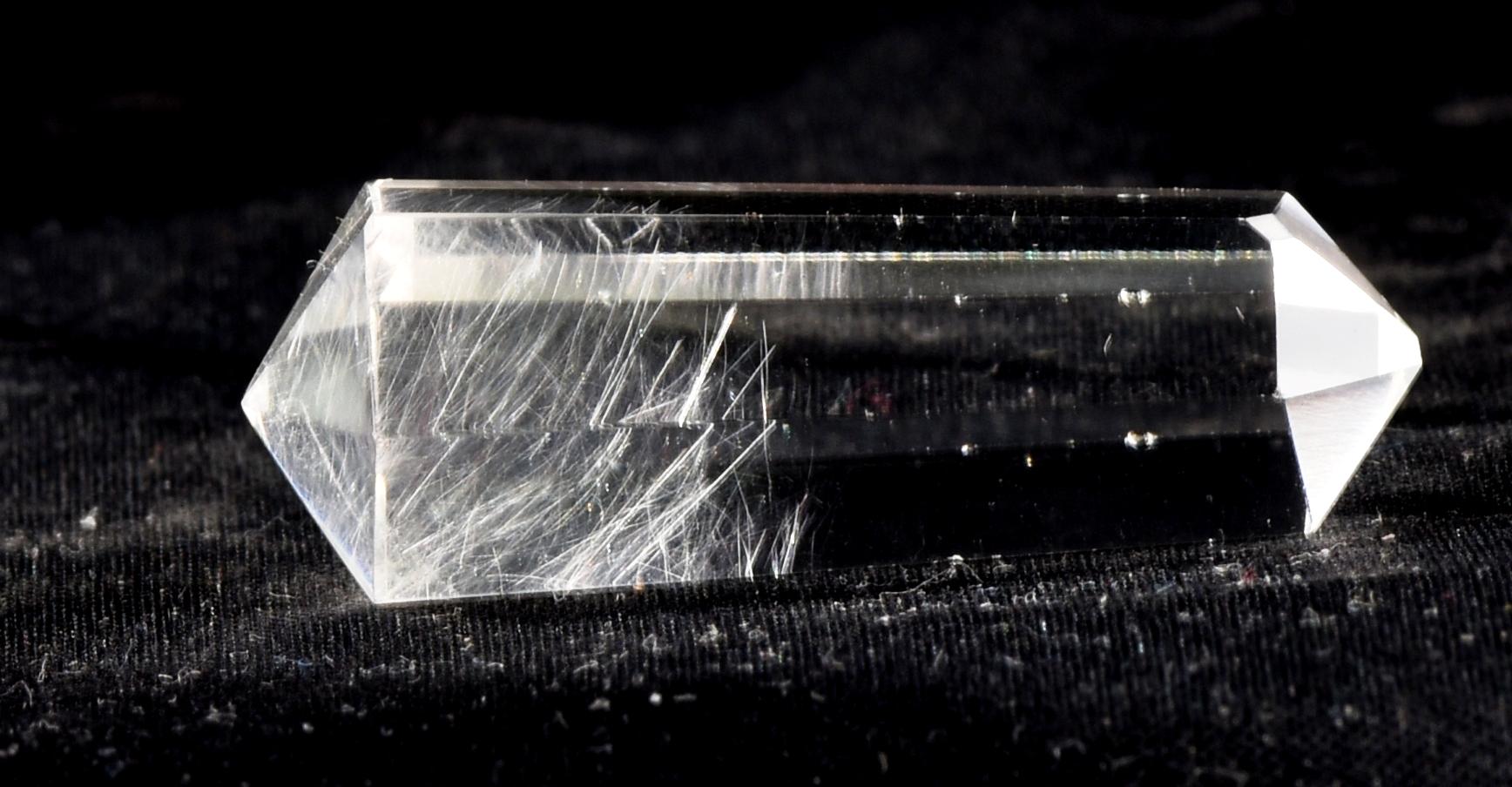 Satyaloka  quartz  double terminated silver rutile '' 6 sided'' High frequency synergy 12 crystal ''sat-chit -ananda. 7131