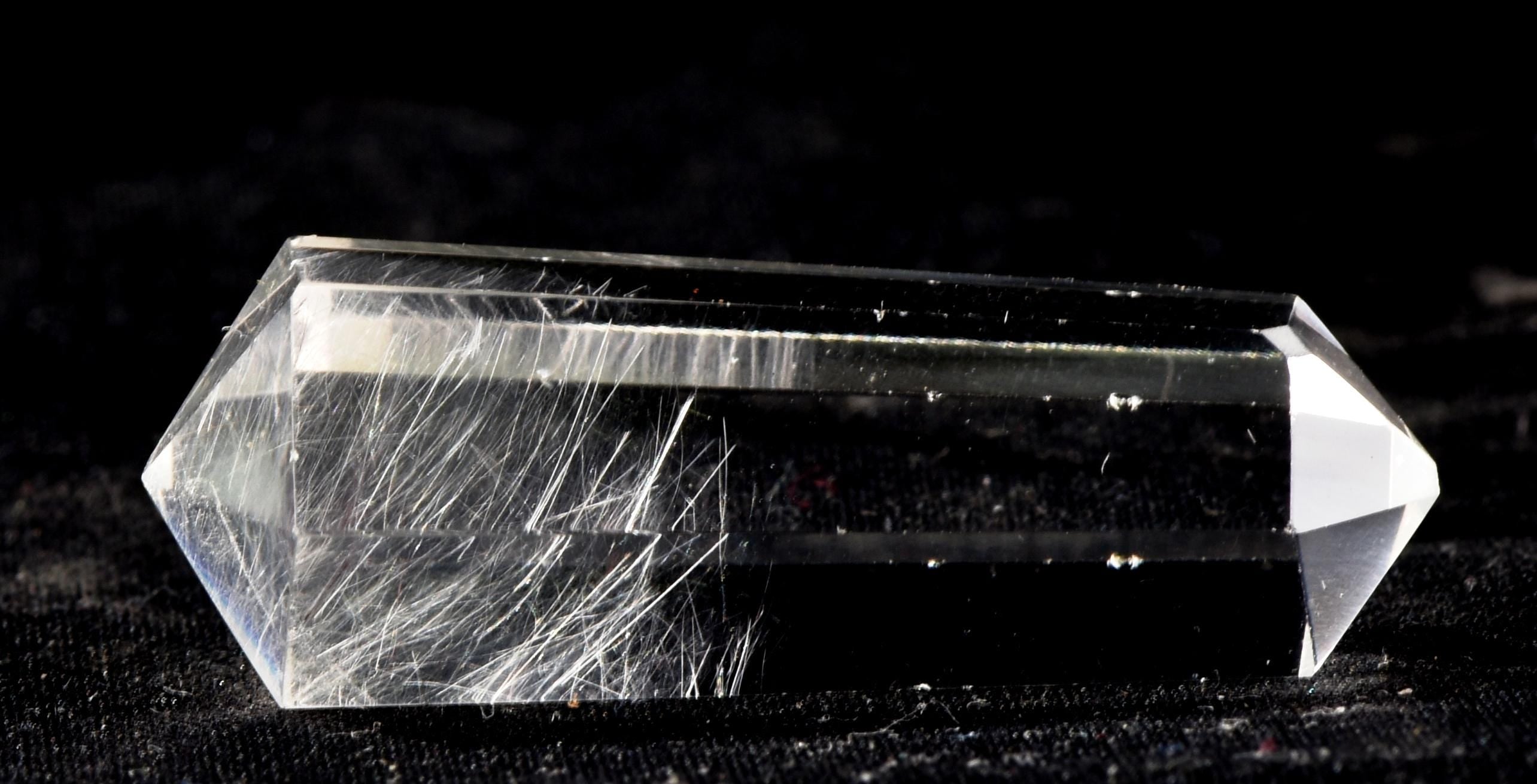Satyaloka  quartz  double terminated silver rutile '' 6 sided'' High frequency synergy 12 crystal ''sat-chit -ananda. 7131
