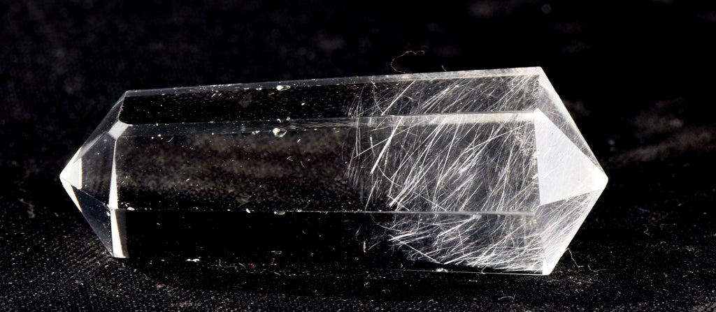 Satyaloka  quartz  double terminated silver rutile '' 6 sided'' High frequency synergy 12 crystal ''sat-chit -ananda. 7131