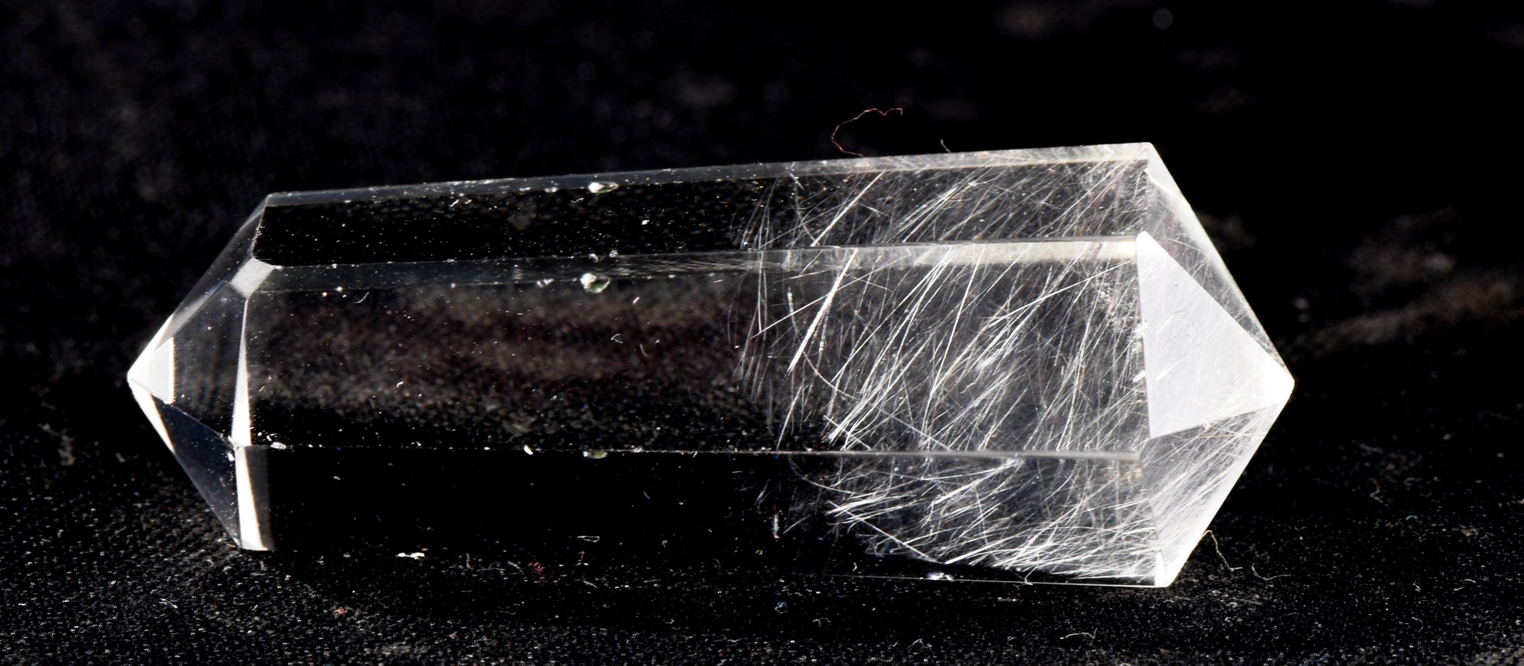 Satyaloka  quartz  double terminated silver rutile '' 6 sided'' High frequency synergy 12 crystal ''sat-chit -ananda. 7131
