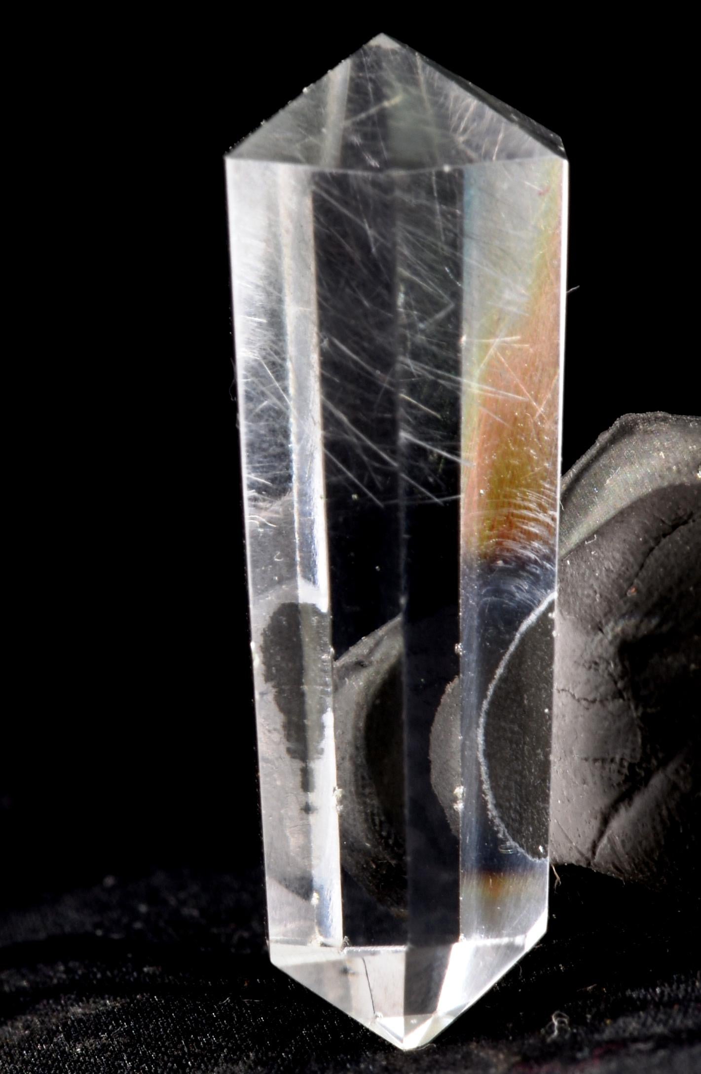 Satyaloka  quartz  double terminated silver rutile '' 6 sided'' High frequency synergy 12 crystal ''sat-chit -ananda. 7131