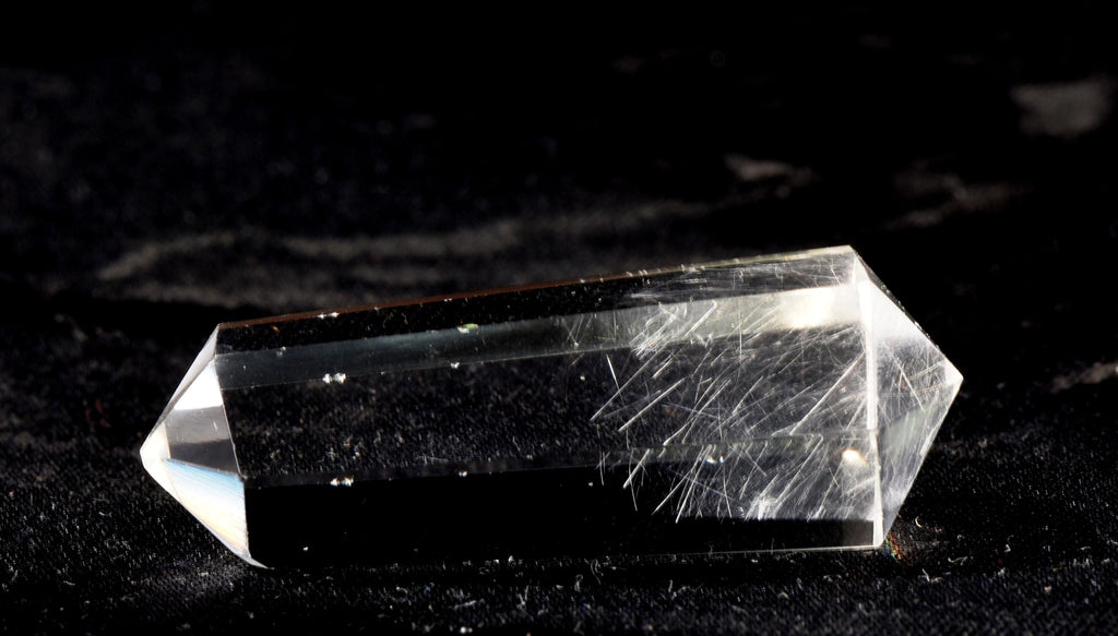 Satyaloka  quartz  double terminated silver rutile '' 6 sided'' High frequency synergy 12 crystal ''sat-chit -ananda. 7131