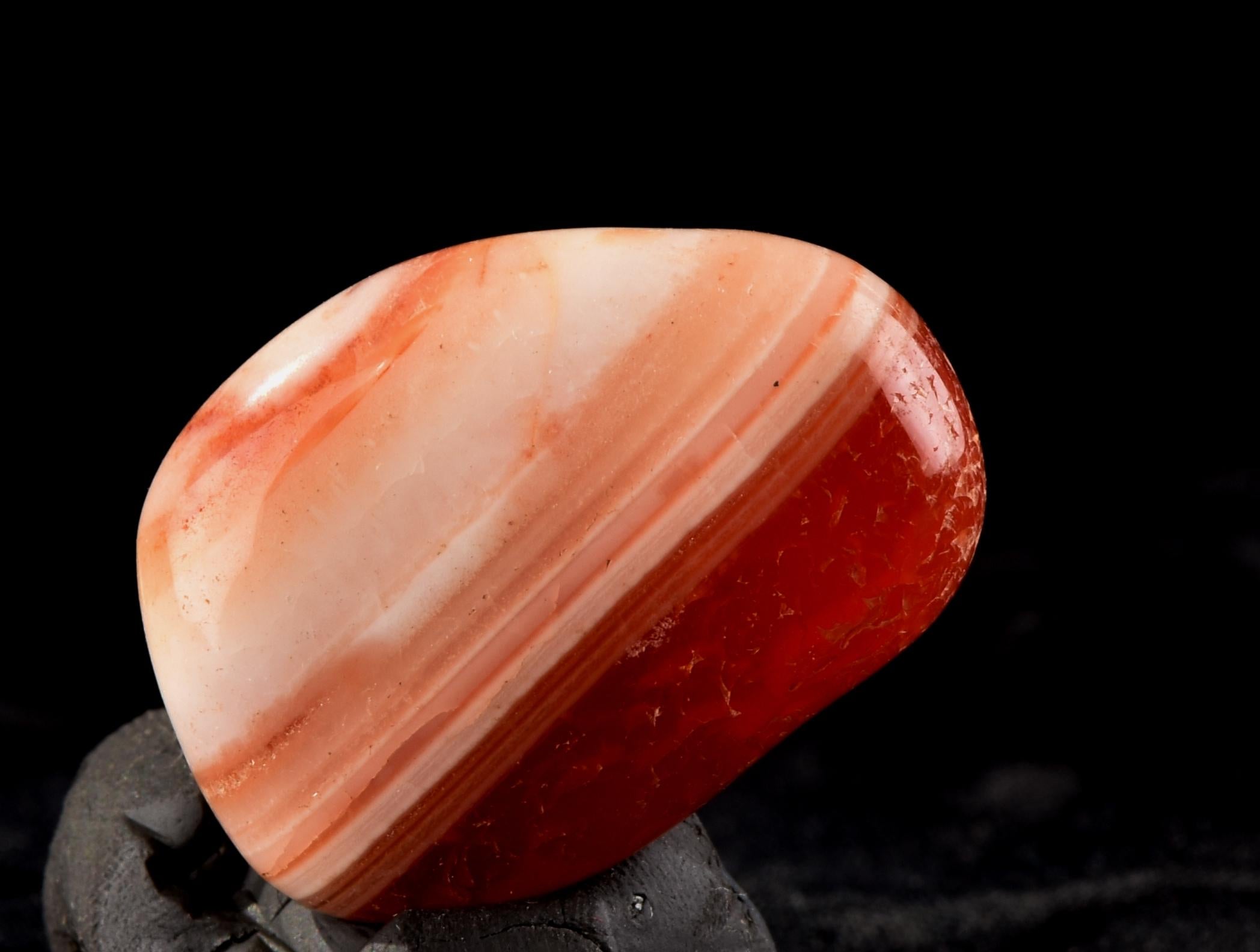 Rare Mystic Sulemani  pink Carnelian natural  ''evil eye'' stone # 7132