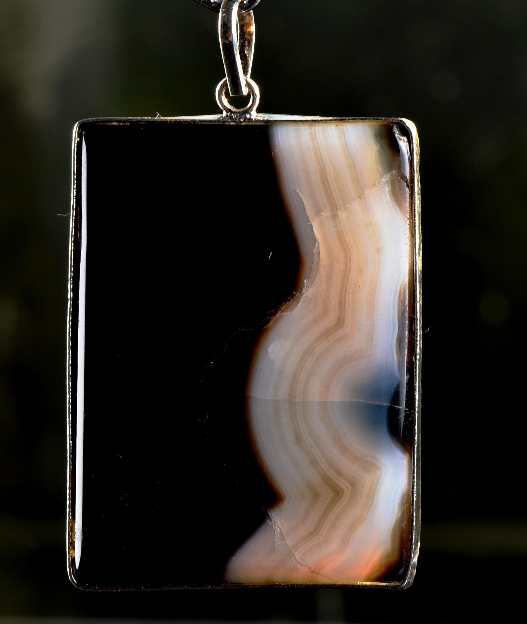 Rare Mystic  Sulemani soloman stone  natural  yin yang  pendant #7069