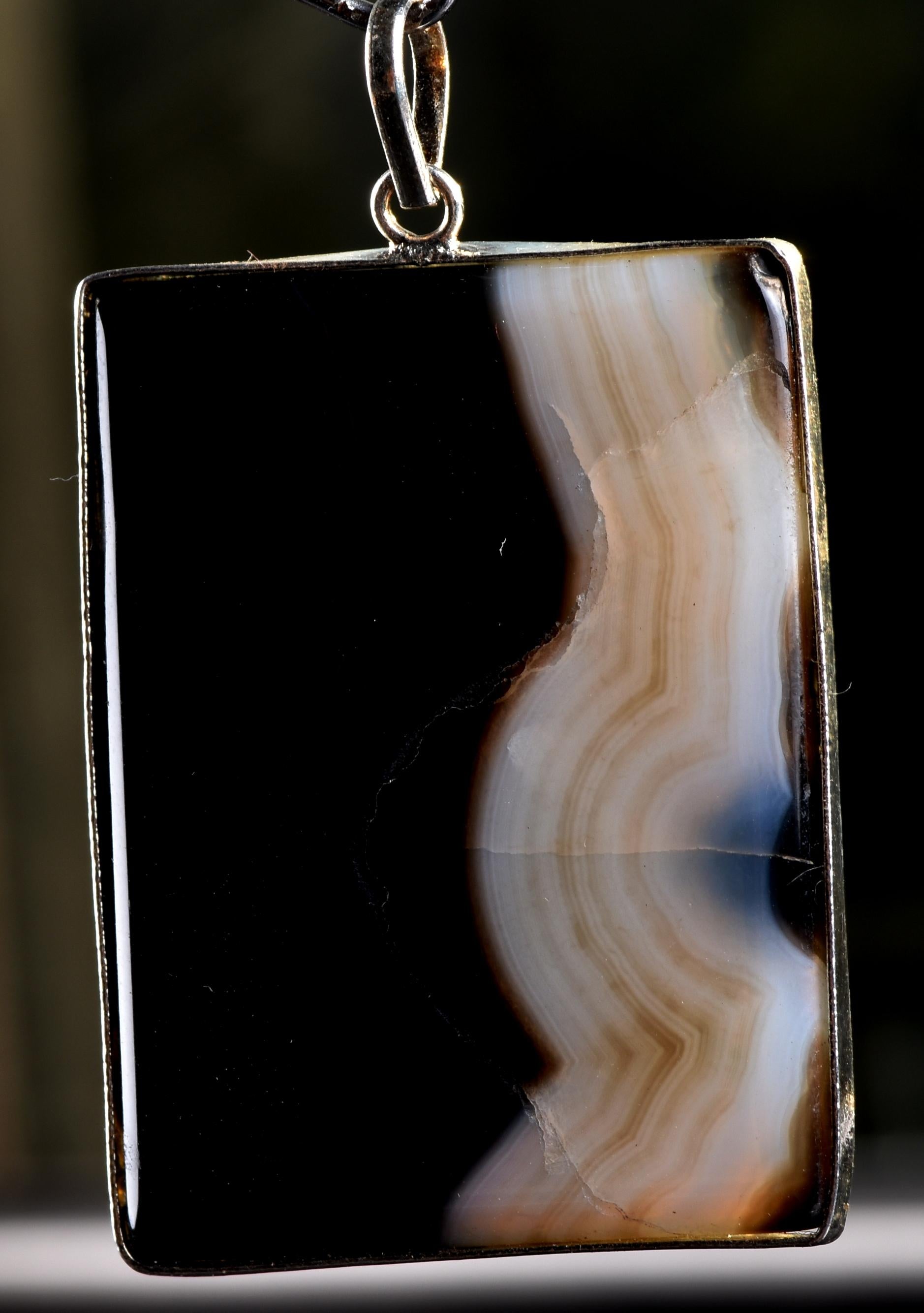 Rare Mystic  Sulemani soloman stone  natural  yin yang  pendant #7069