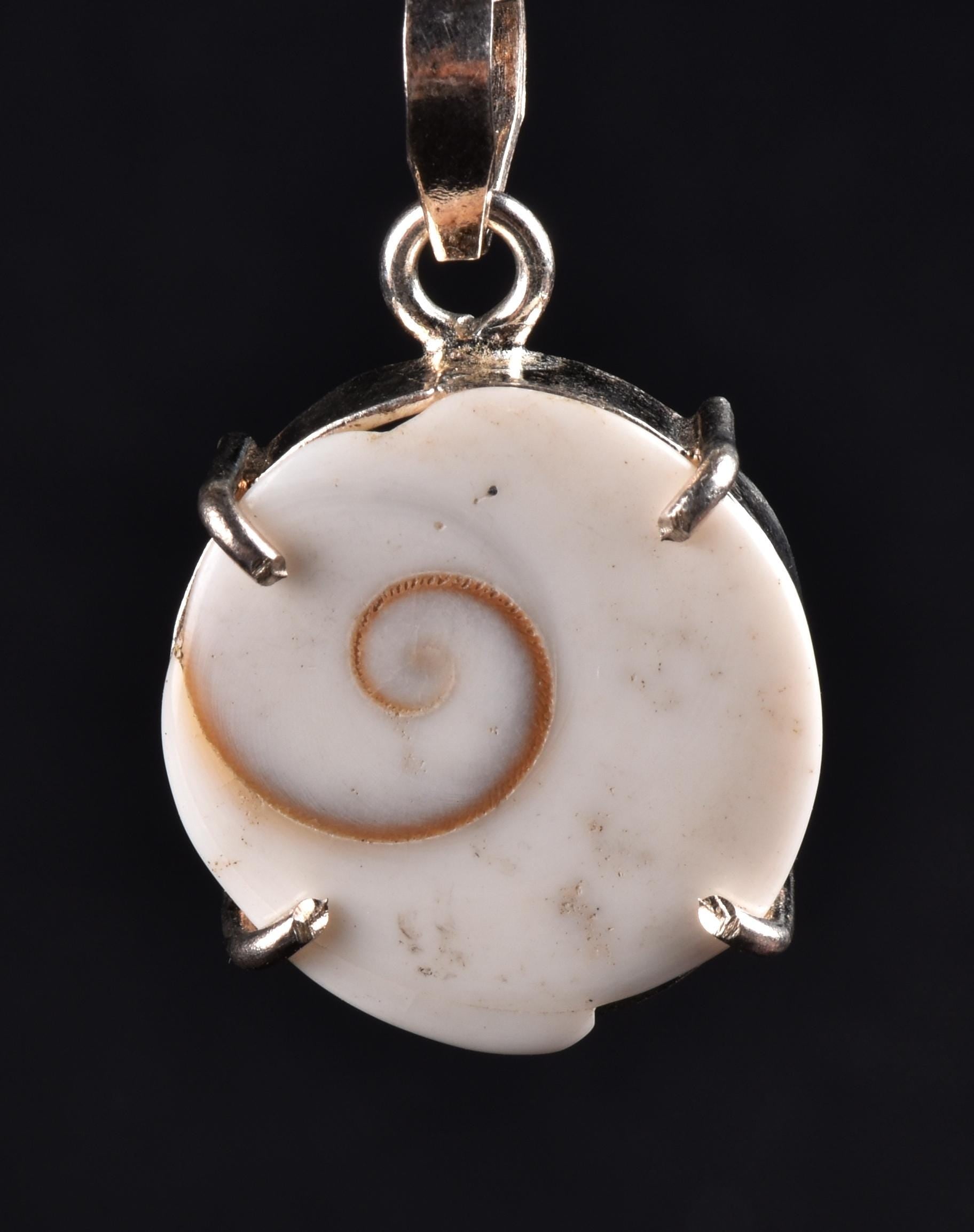 gomati chakra ''shivas third eye'' sterling silver  pendant  #7951