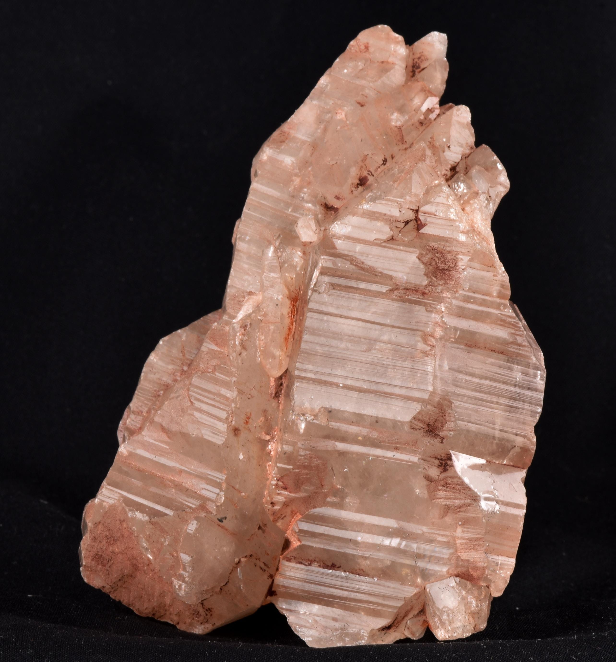 Himalayan golden pink Scalar ice quartz ,rainbows, deep striated  gwindel ,gateways multi termination ,Nirvana,hematite coated #7202