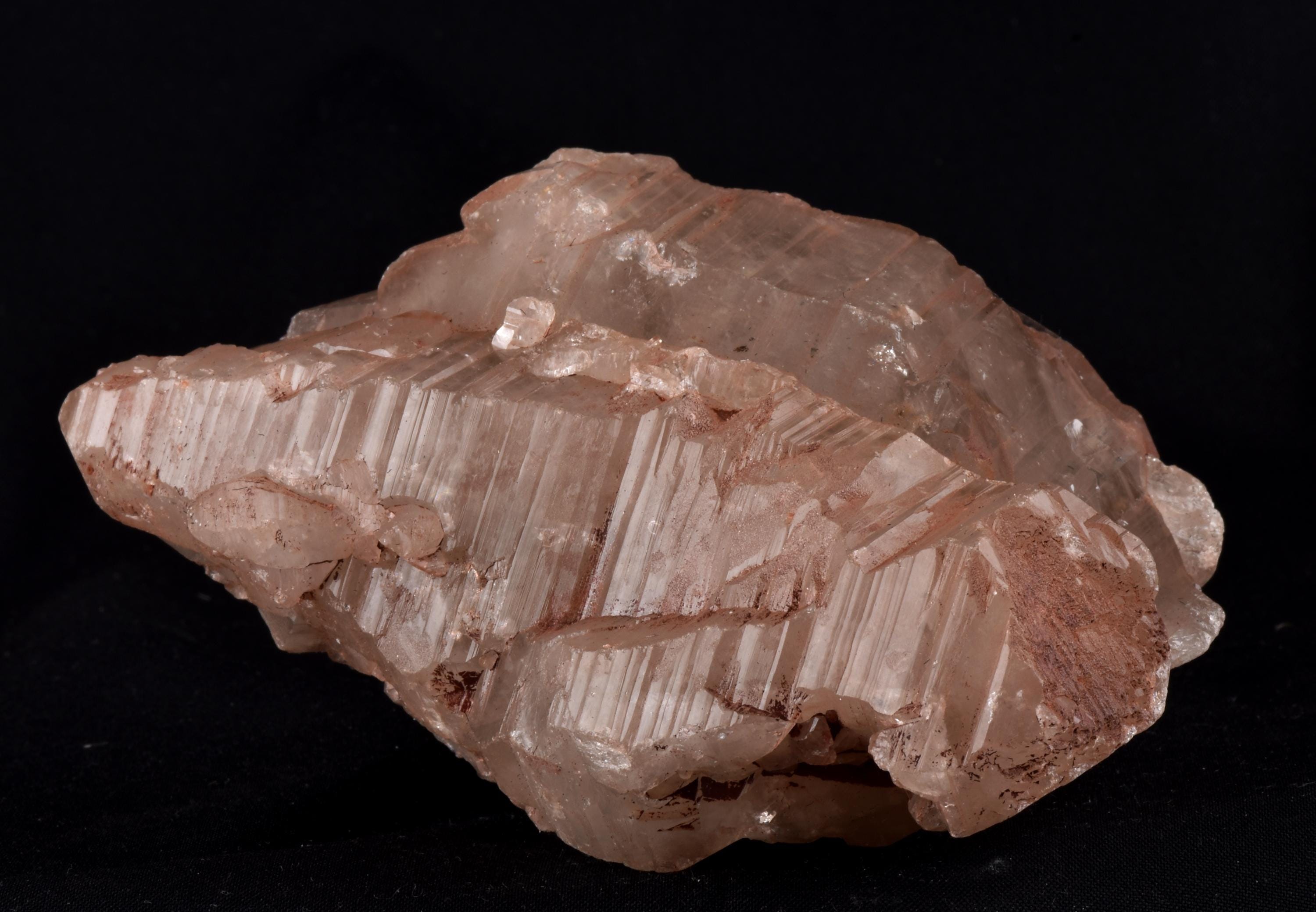 Himalayan golden pink Scalar ice quartz ,rainbows, deep striated  gwindel ,gateways multi termination ,Nirvana,hematite coated #7202