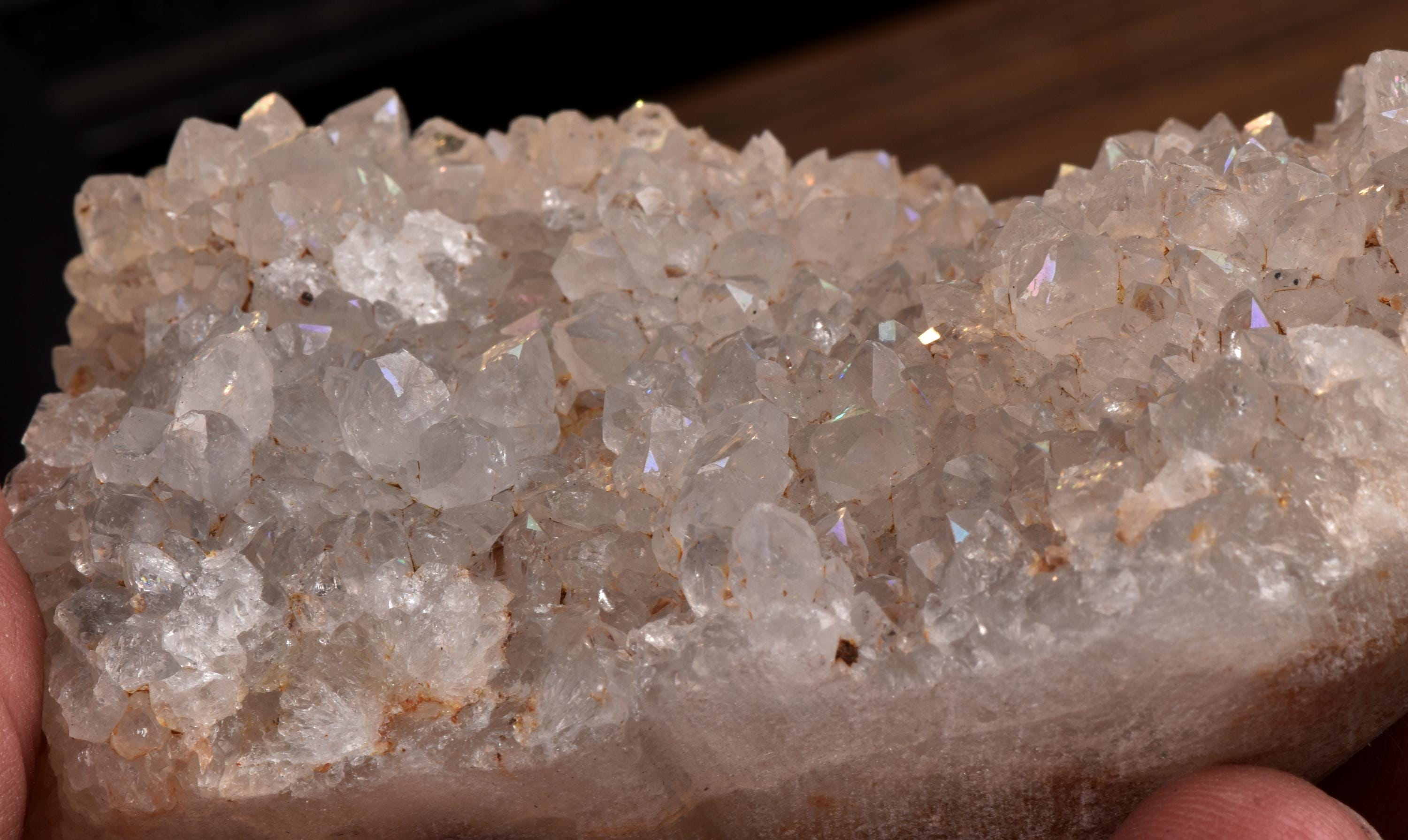 Beautiful Anandalite / irridecence Rainbow quartz, Aurora Quartz  multi flash  natural crystal # 7217