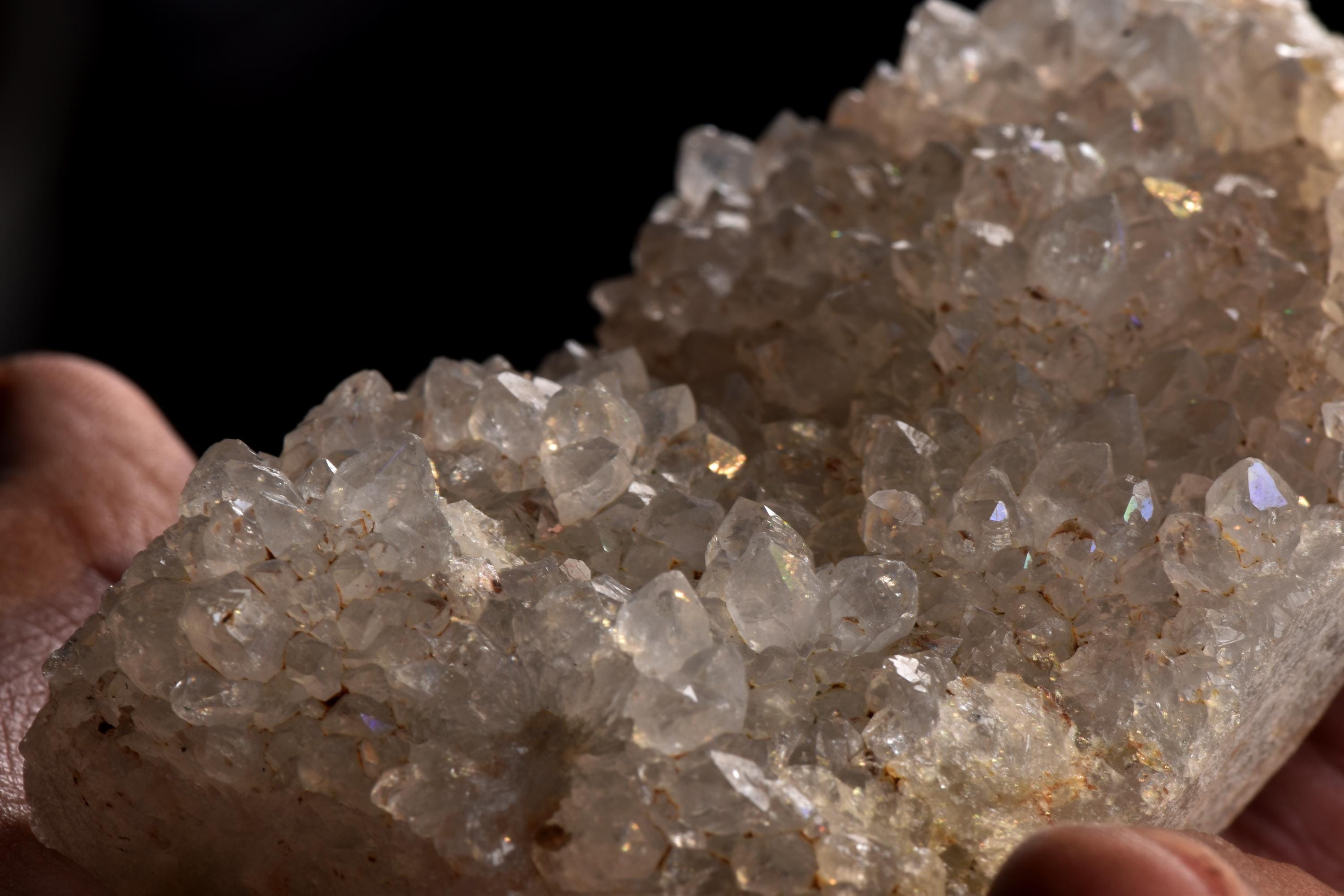 Beautiful Anandalite / irridecence Rainbow quartz, Aurora Quartz  multi flash  natural crystal # 7217