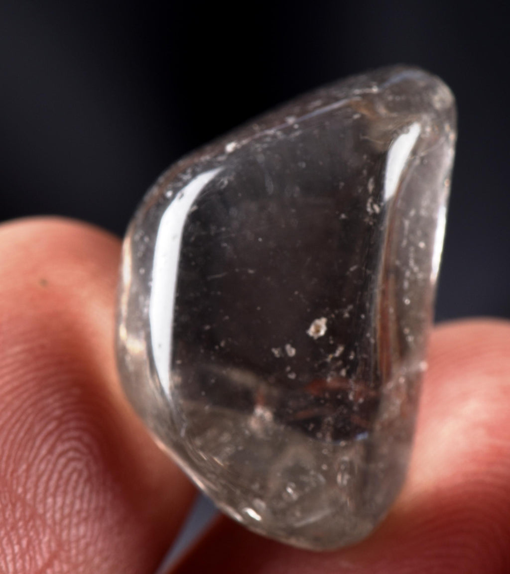Black rutile in Quartz tumble bringing emotional stability # 7322