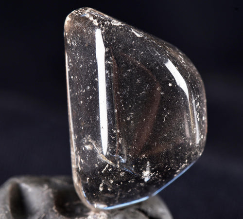 Black rutile in Quartz tumble bringing emotional stability # 7322