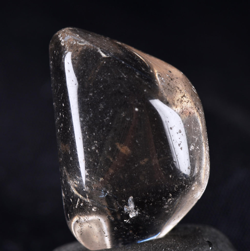 Black rutile in Quartz tumble bringing emotional stability # 7322